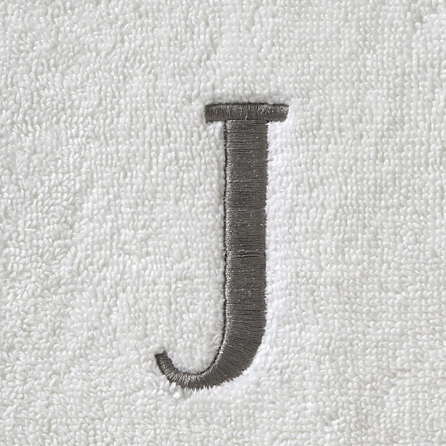 SKL Home Casual Monogram Hand Towel Set-2pc, Embroidered J, White | Available in letters A-Z. Personalized style for