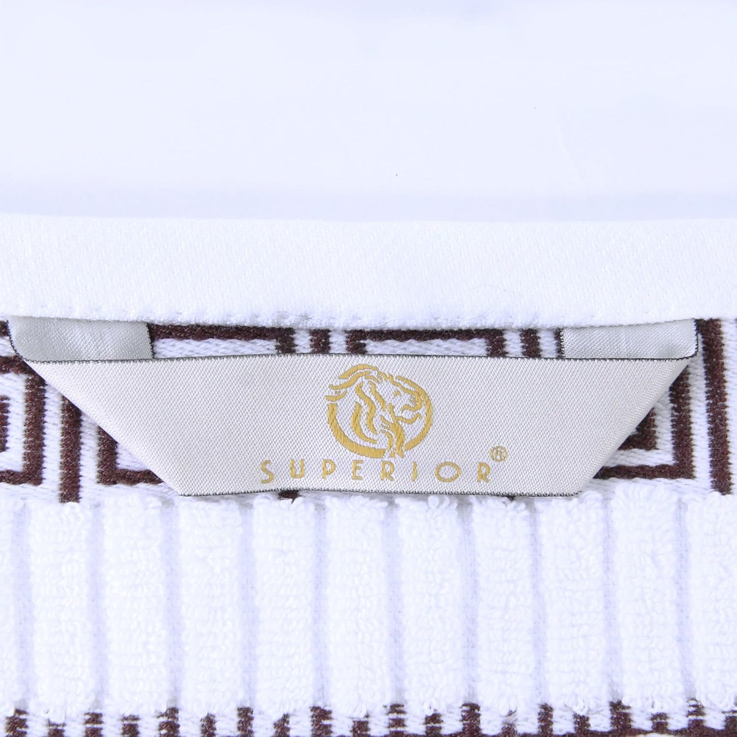 Superior 6-Piece Cotton Towel Set, Decorative Greek Pattern, Home Essentials, Absorbent Towels, Bathroom Decor, Spa