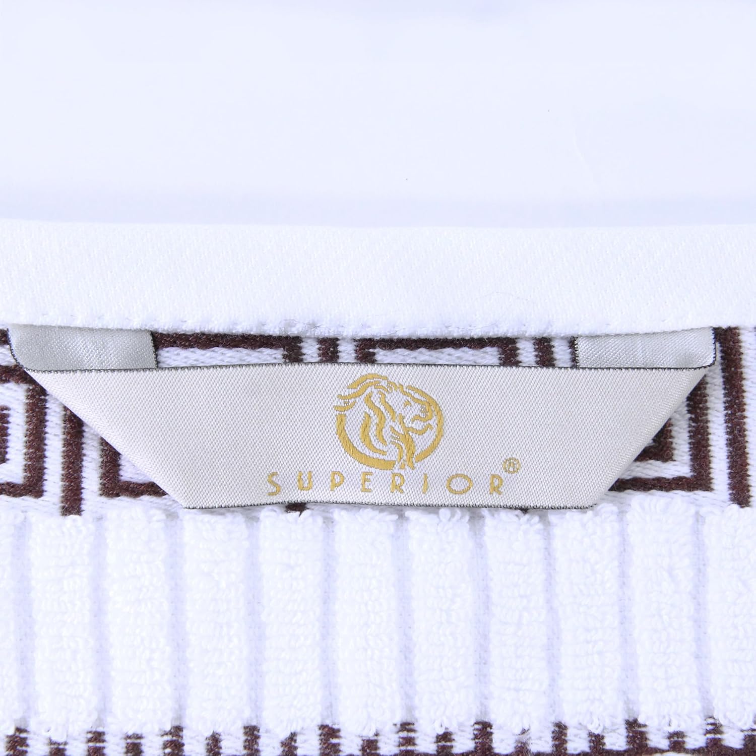 Superior 8-Piece Cotton Towel Set, Decorative Greek Pattern, Home Essentials, Absorbent Towels, Decor for Bathroom