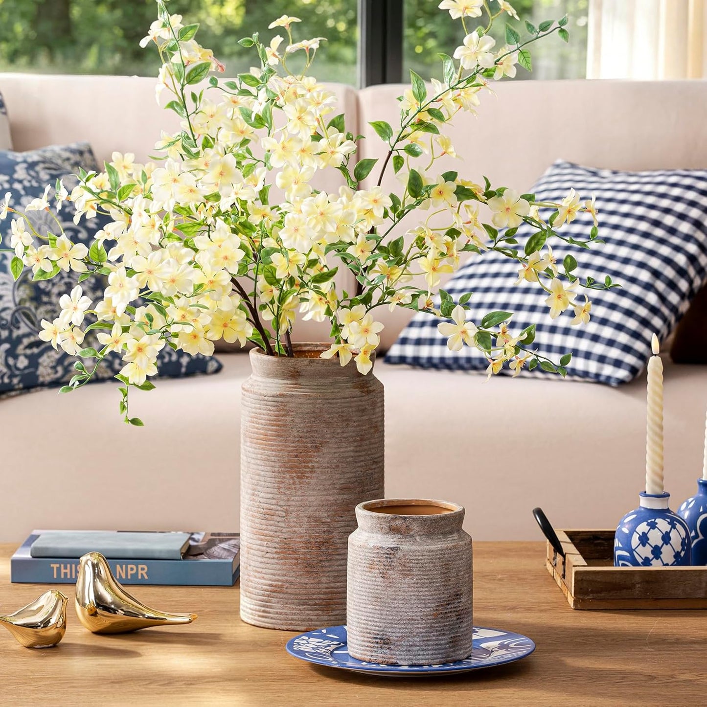 Ceramic Flower Vase Farmhouse Rustic Vase / 01-l-terra / 12 Inch