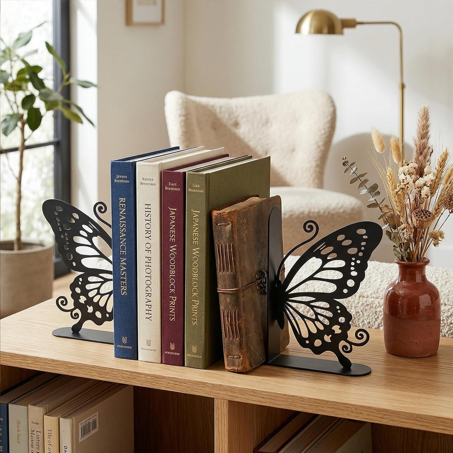 Metal Bookends Book Ends / Butterfly