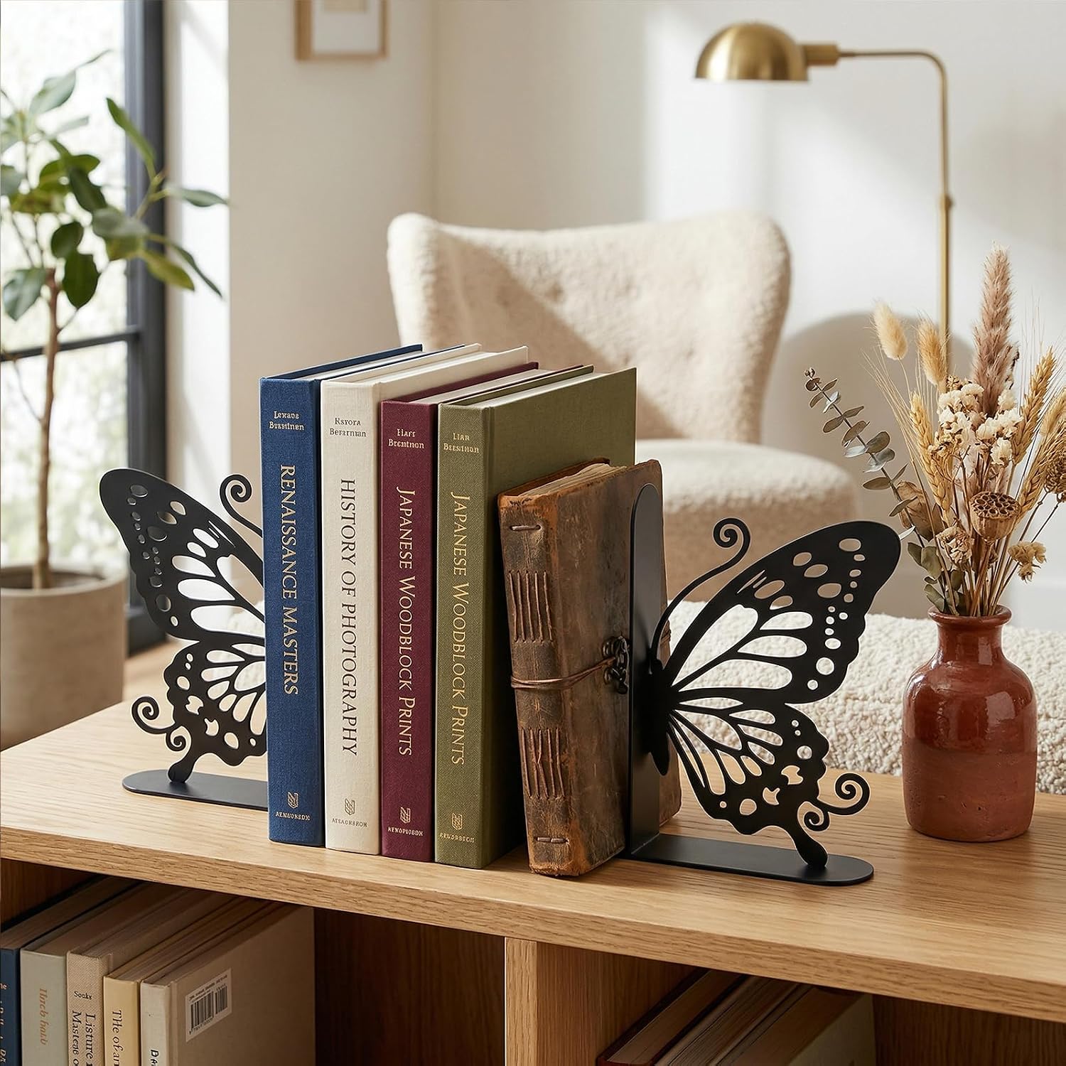 Metal Bookends Book Ends / Butterfly