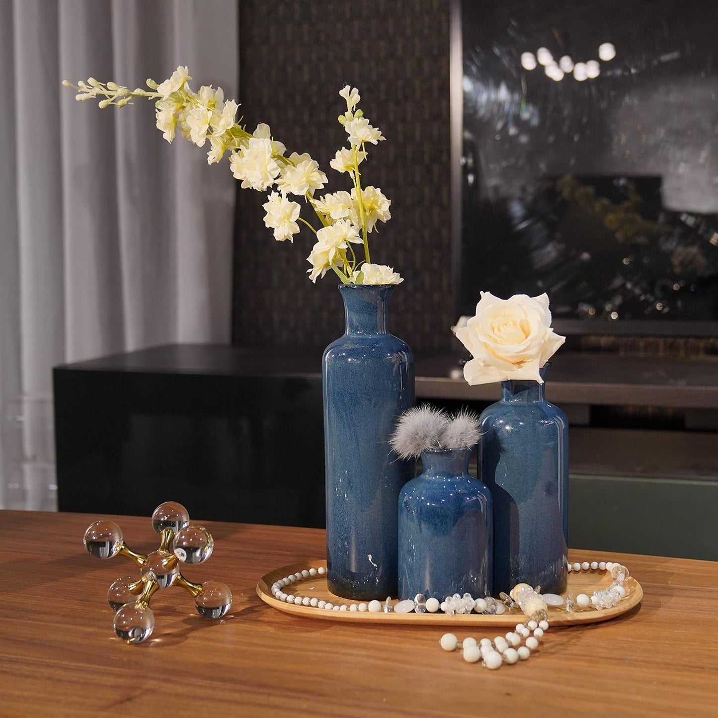 Ceramic Vase Set Home Decor / Blue / Set of 3