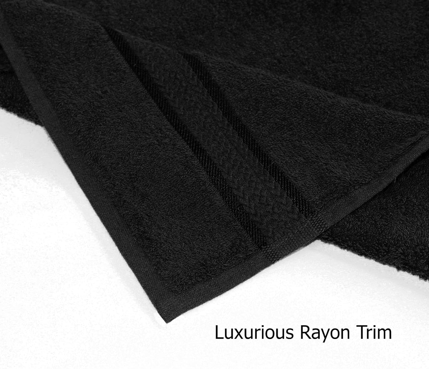COTTON CRAFT Ultra Soft Bath Towels - 4 Pack 100% Cotton Large 30x54 inches | Oversized 580 GSM Absorbent Black Bath