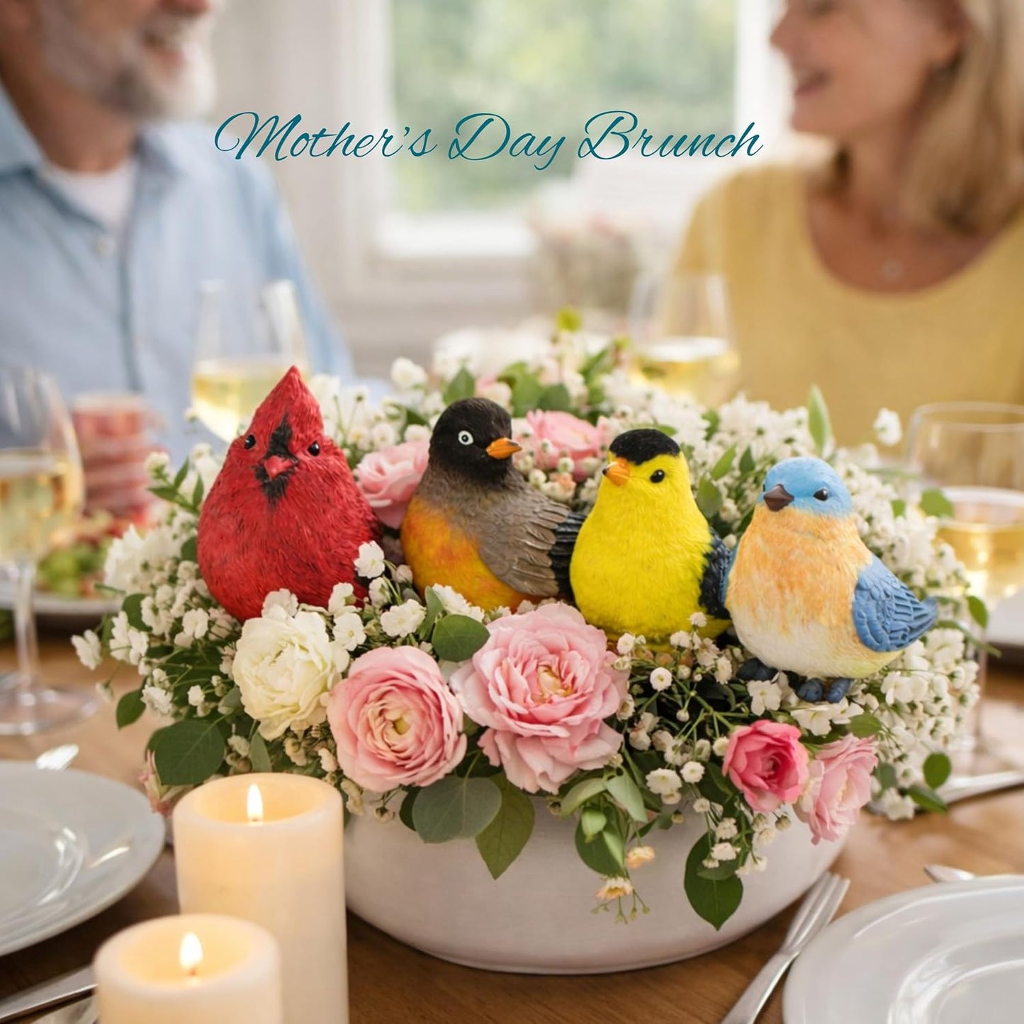 Decorative Bird Statues / Set of 4