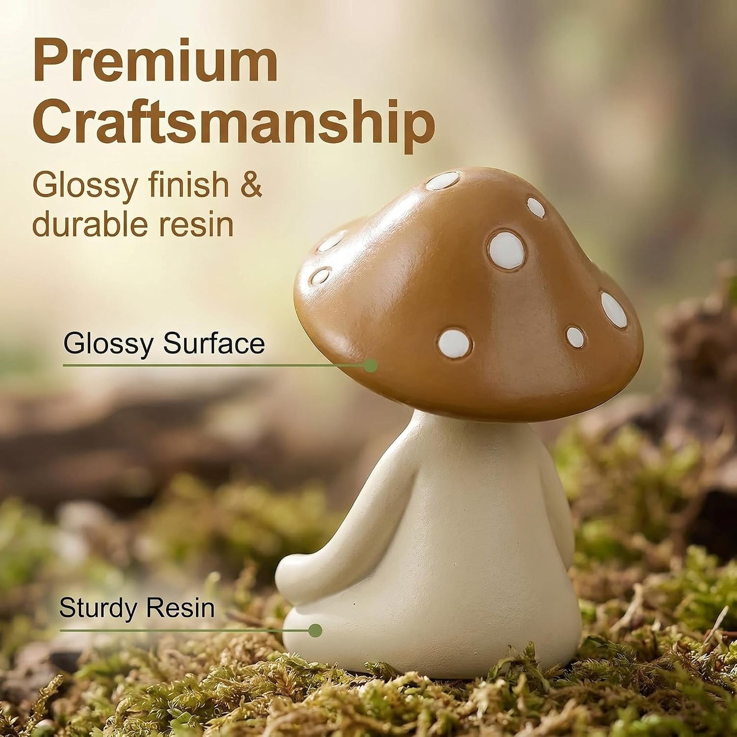 Meditation Mushroom Figurine Resin