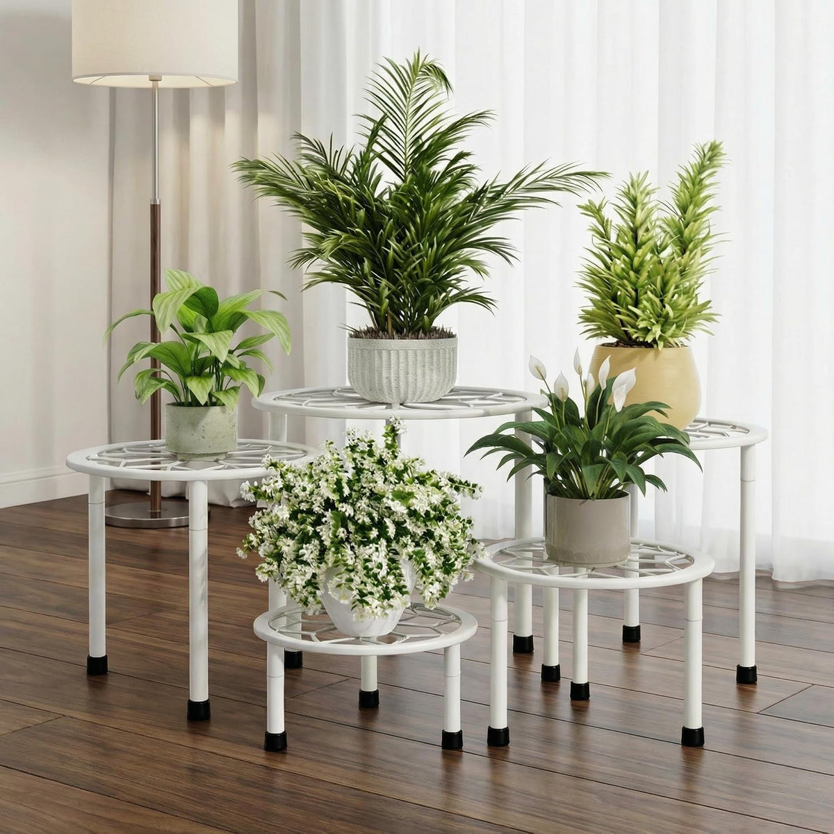 Metal Plant Stand Indoor Outdoor,Indoor Plant Stands for patio rust proof,Heavy Duty Flower Pot Stands for Multiple