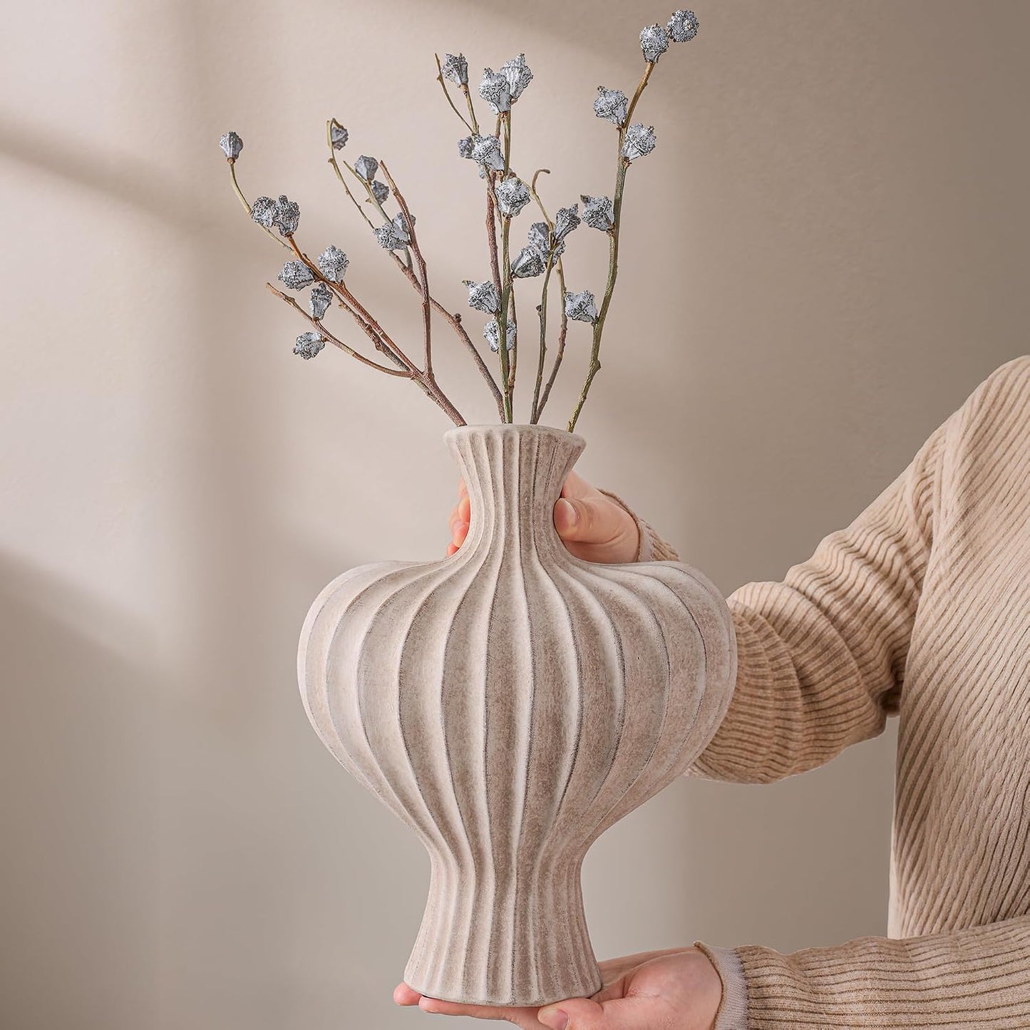Ceramic Flower Vase Home Decor / 11 In - Rustic / 11 Inch