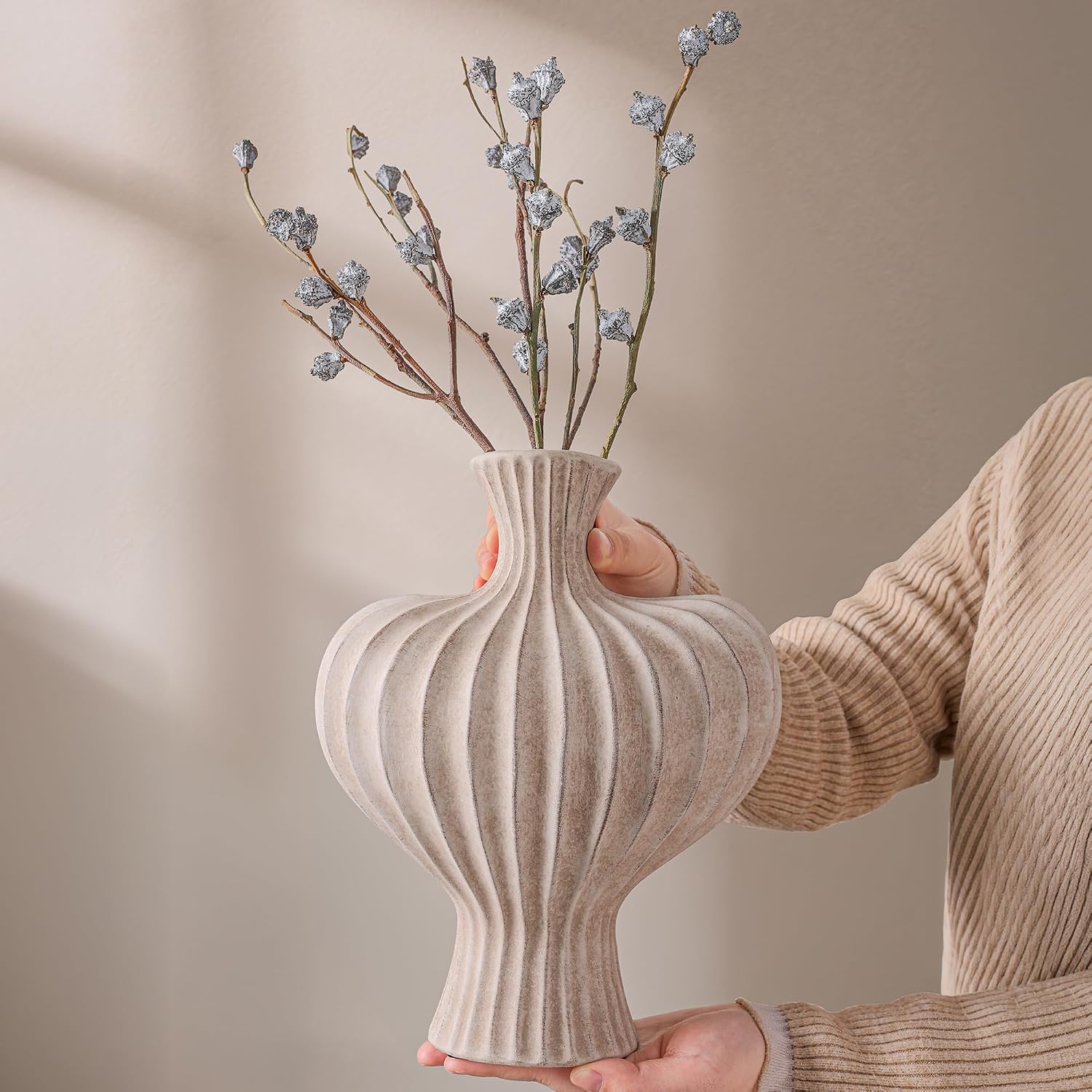Ceramic Flower Vase Home Decor / 11 In - Rustic / 11 Inch
