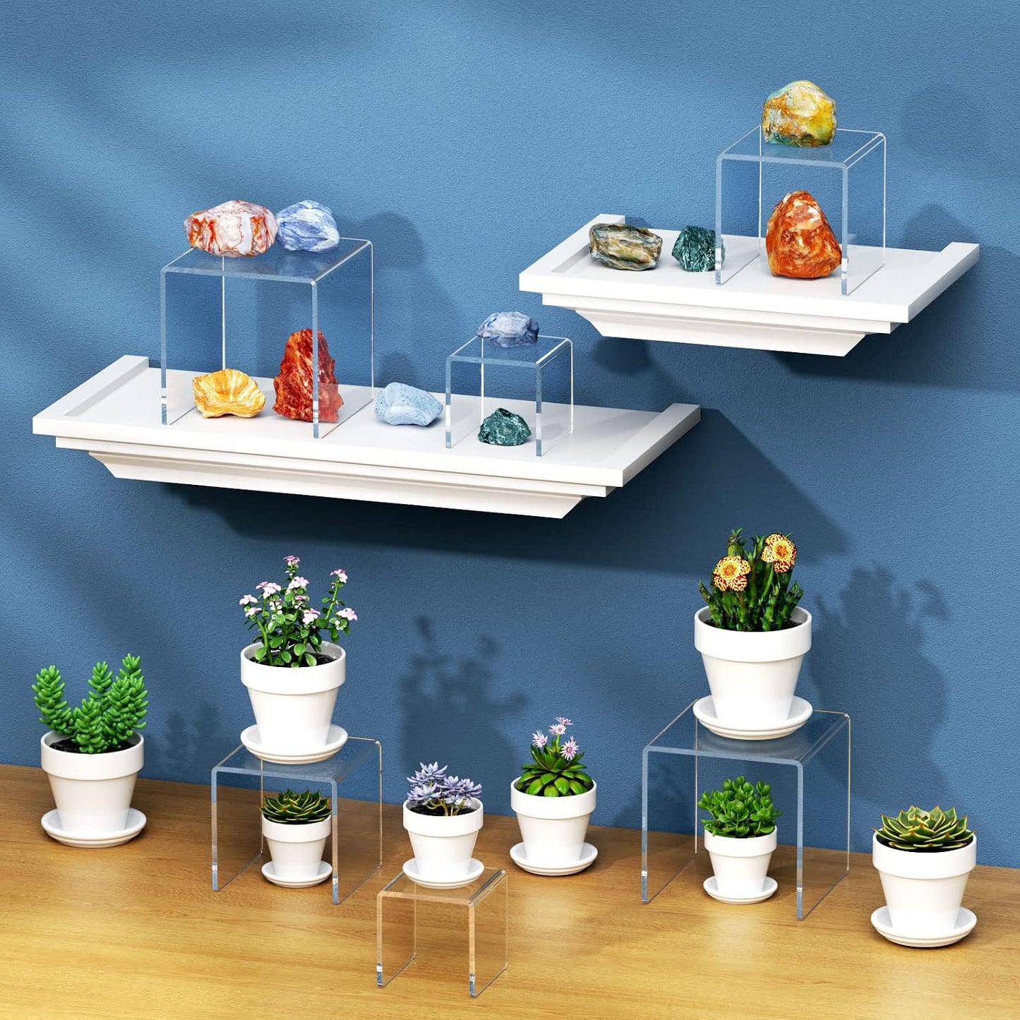 Cake Stands for Candy Dessert Table Decorations / X2set / Clear / 3 x 4 x 5 / Set of 2