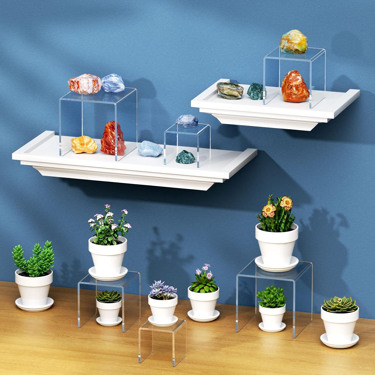 Cake Stands for Candy Dessert Table Decorations / X2set / Clear / 3 x 4 x 5 / Set of 2