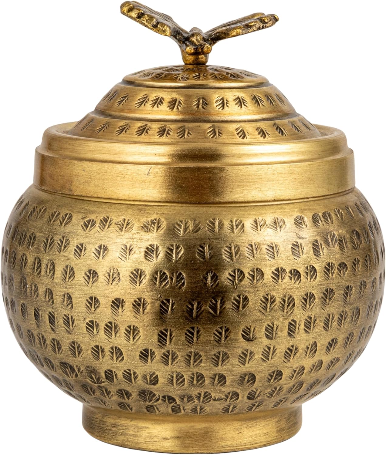 Round Hammered Metal Container / Cottage