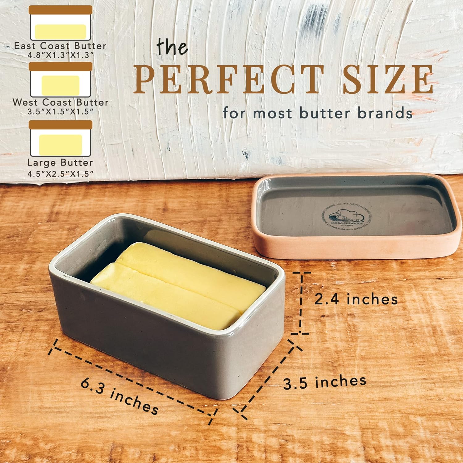 Covered Butter Crock Container to Leave on Countertop / Sesame Milk