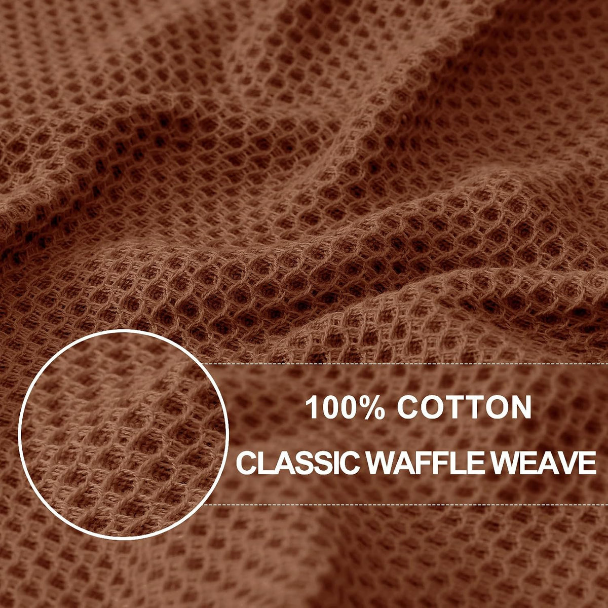 Homaxy 100% Cotton Waffle Weave Kitchen Dish Towels 6-Pack, Caramel | 13 x 28 Inches, Ultra Soft Absorbent Dish Towels