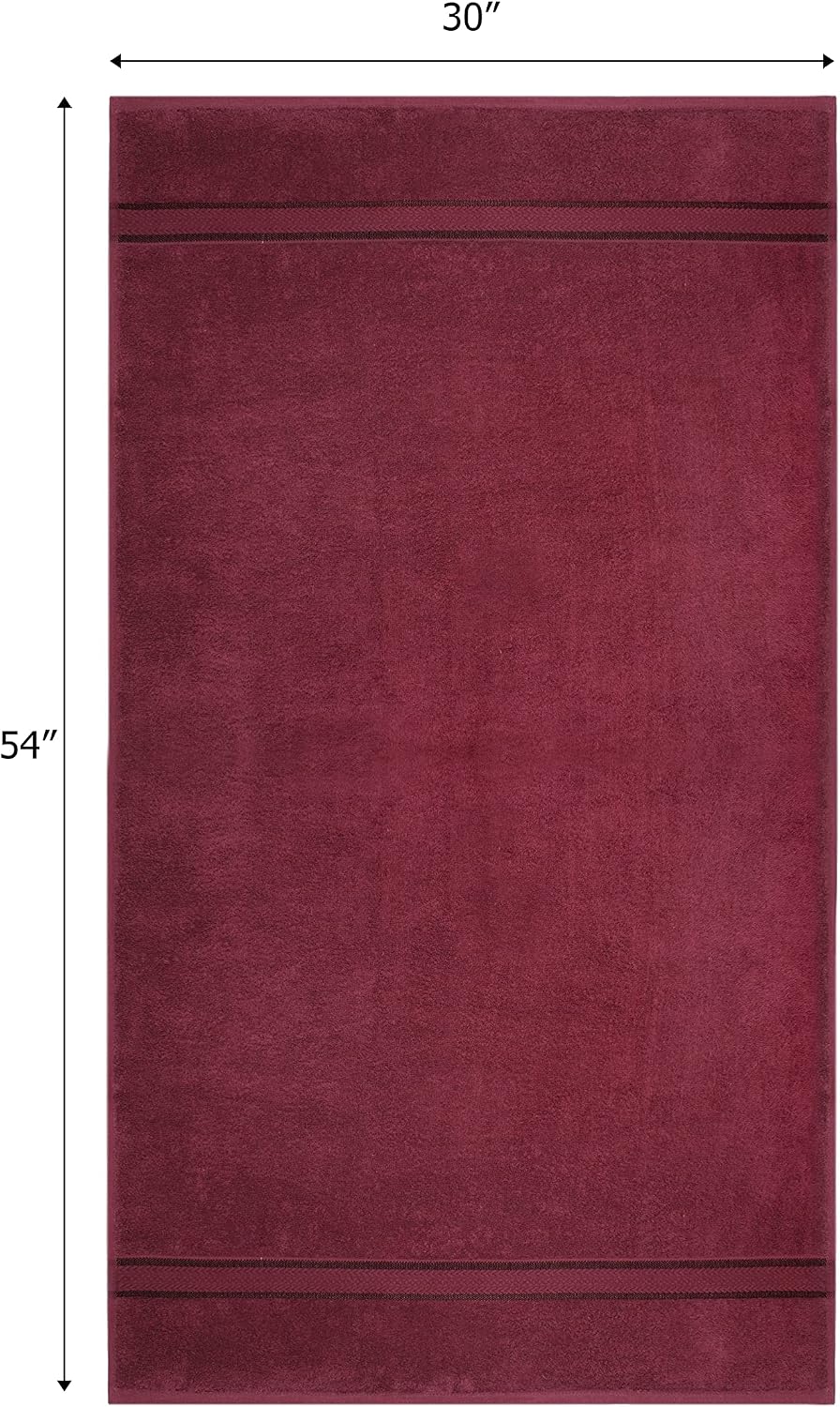 COTTON CRAFT Ultra Soft Bath Towels - 4 Pack 100% Cotton Large 30x54 inches | Oversized 580 GSM Absorbent Burgundy Bath