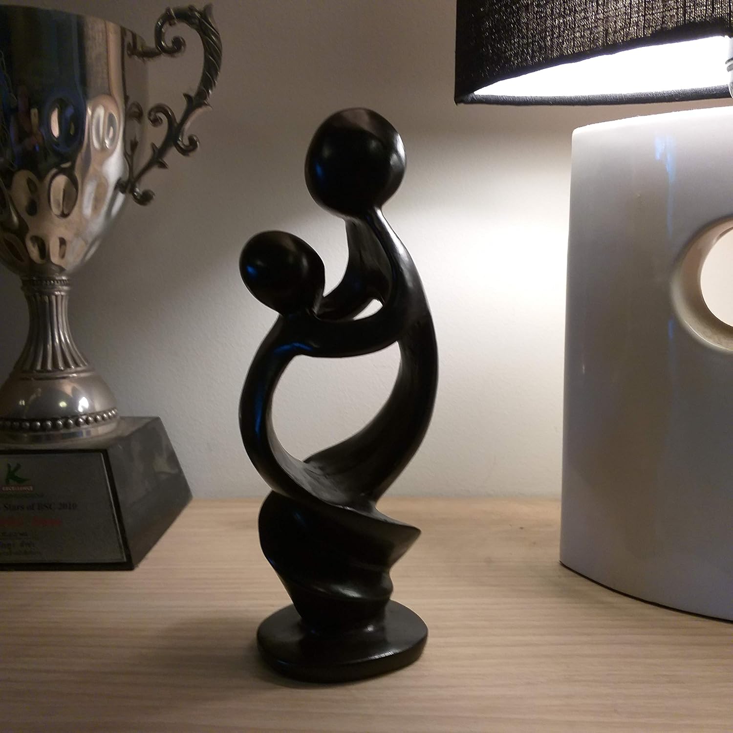 Mother and Child Figurine Abstract Mom Dad Family Love Sculpture Small Resin / 8.5 In:mom and Child