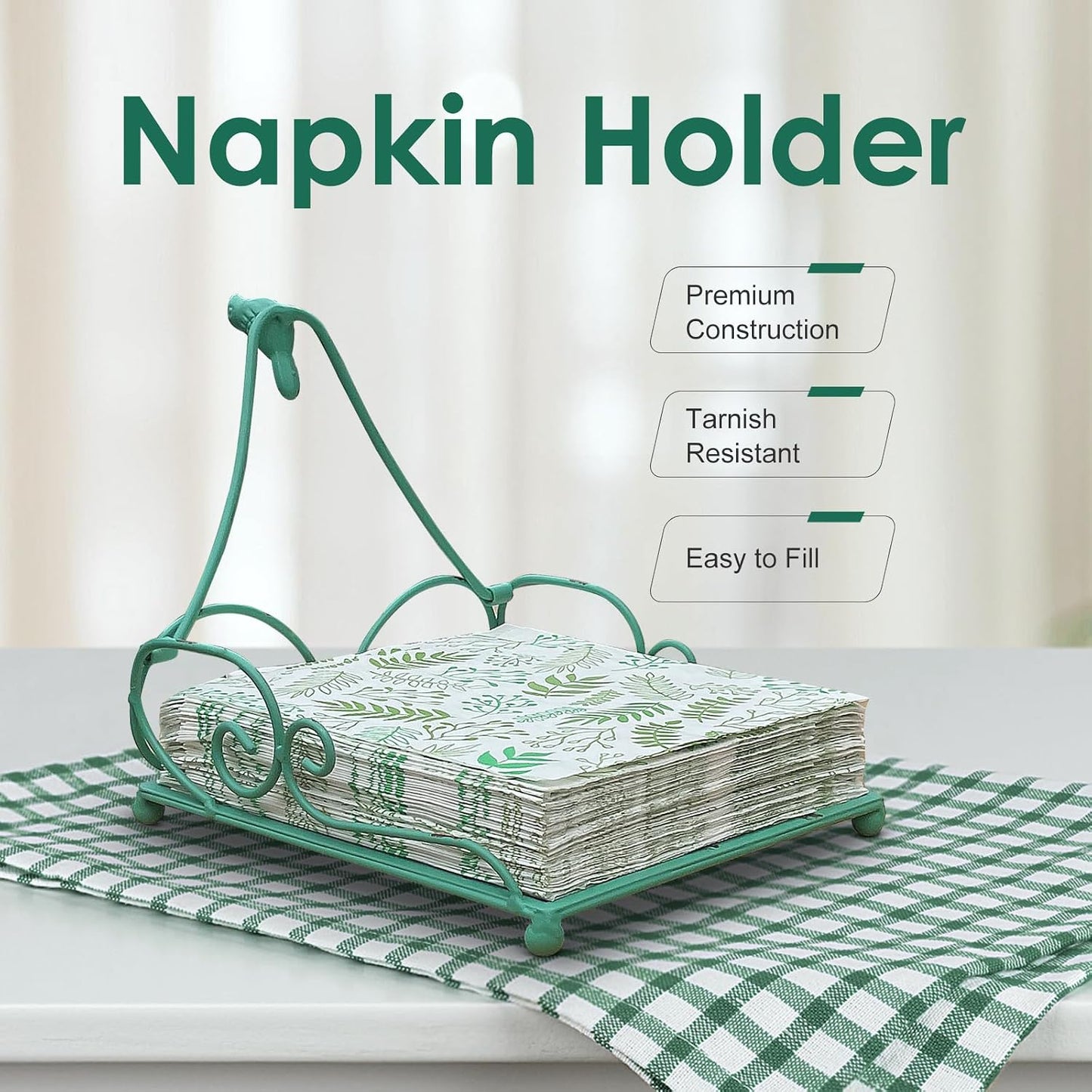 Farmhouse Napkin Holder / Green
