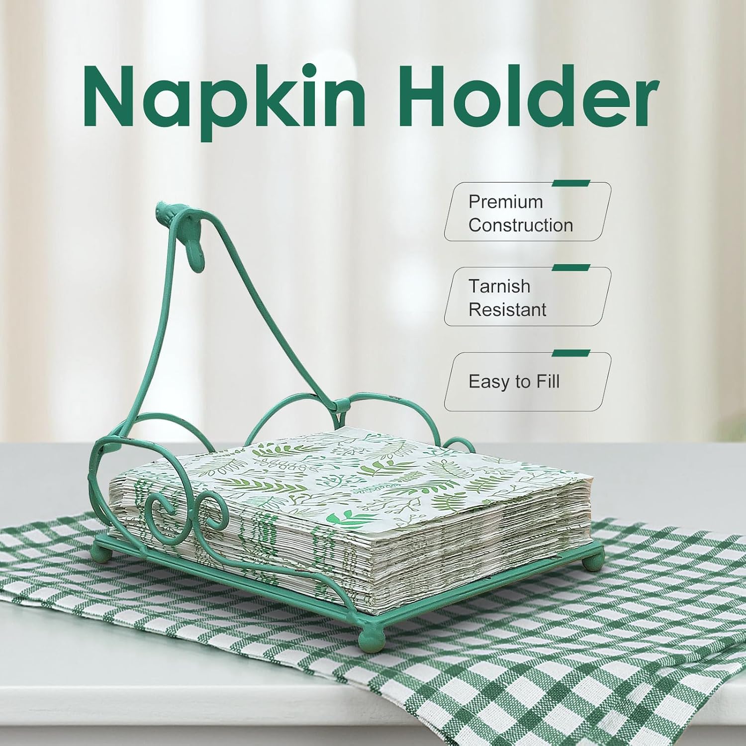 Farmhouse Napkin Holder / Green