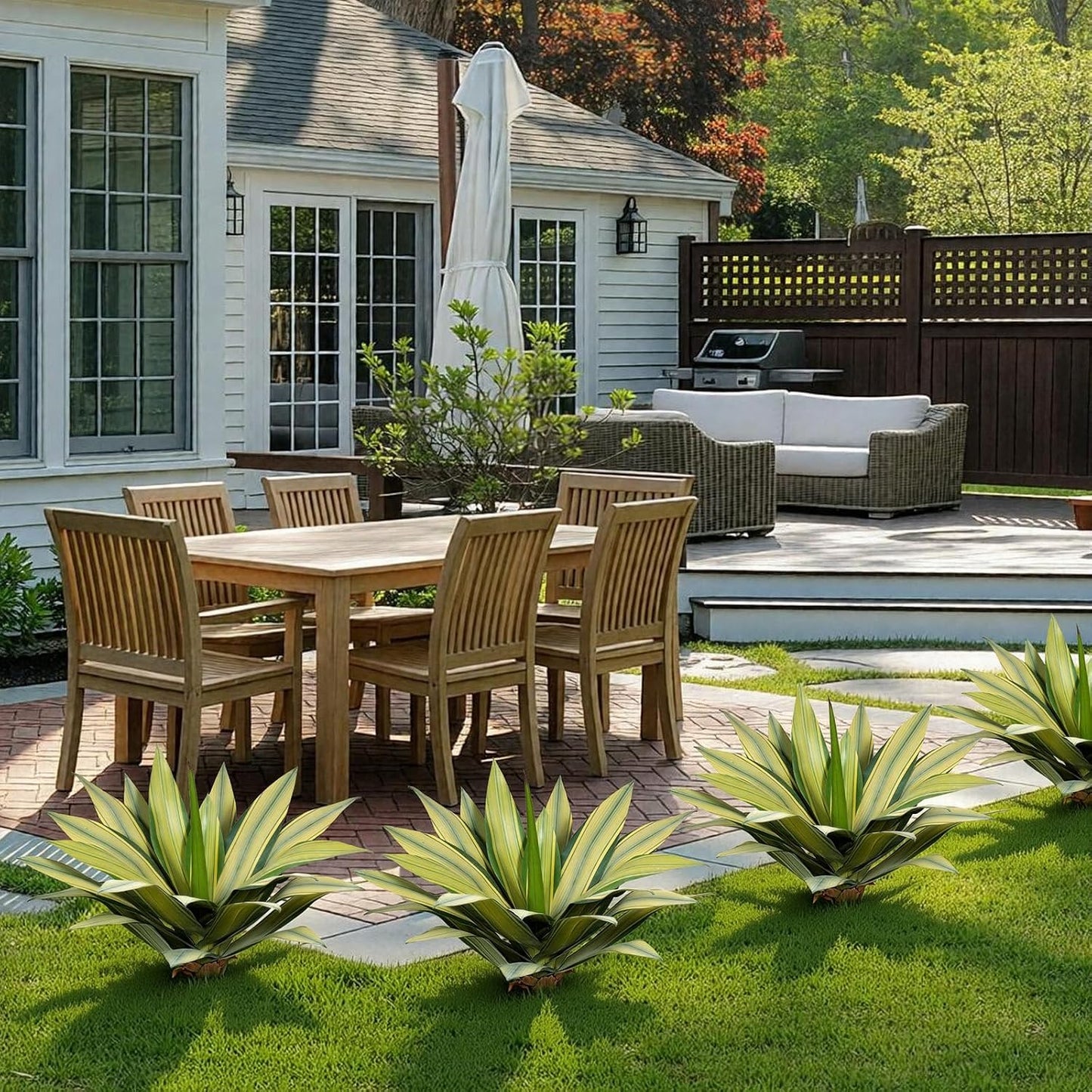 Artificial Plant Outdoor 22" Tall / Agave / Set of 22