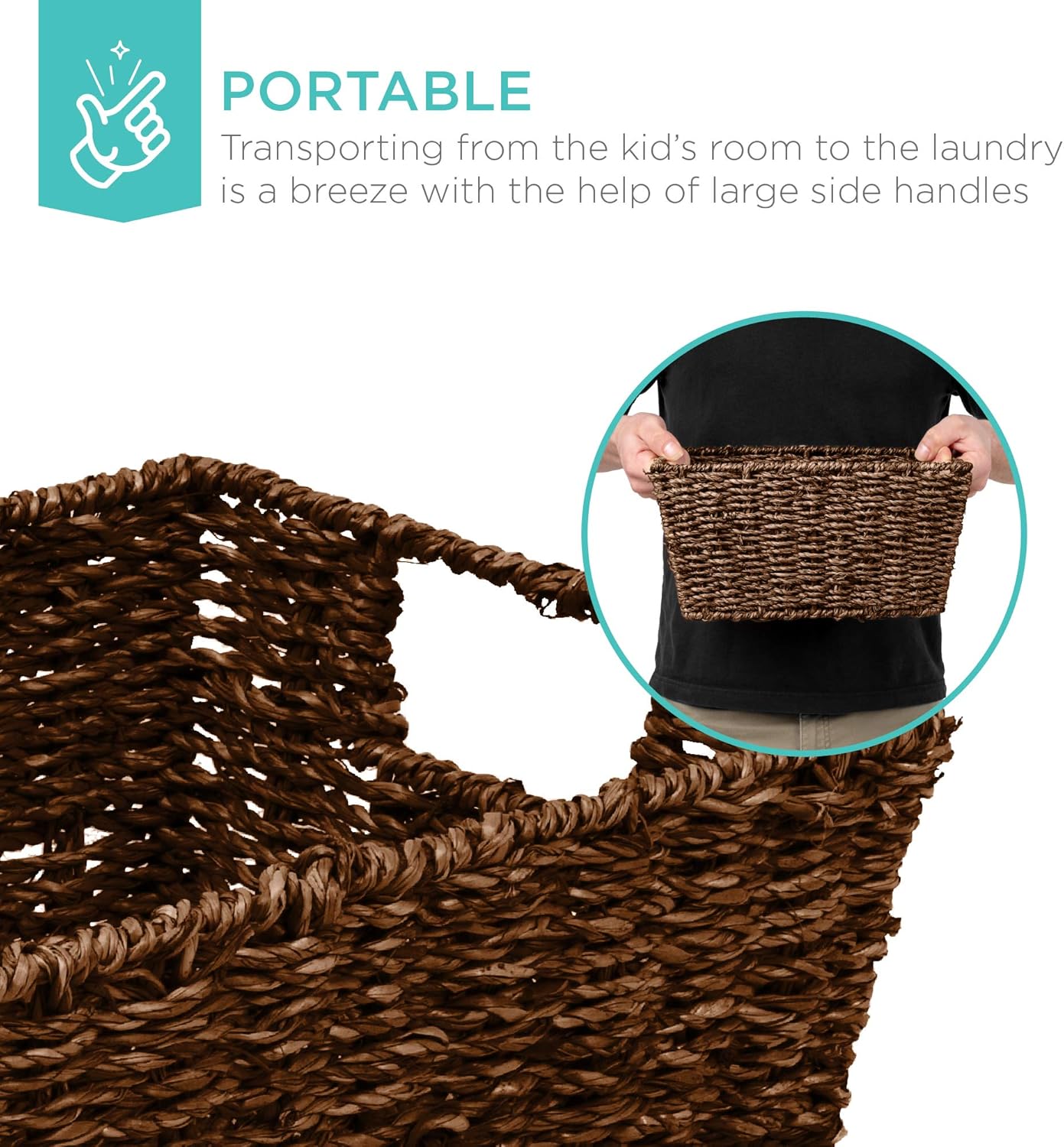 Rustic Multipurpose Stackable Seagrass Storage Basket / Brown / Set of 4