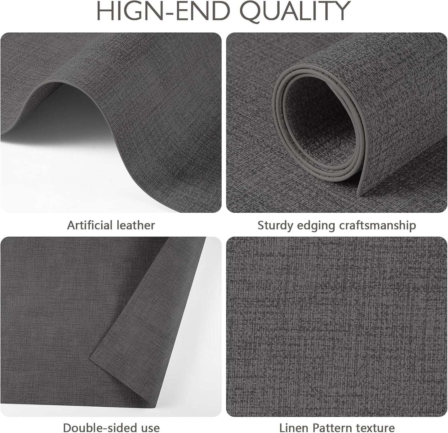 Faux Leather Placemats Set of 8 Washable PU Table mats for Kitchen Table - Heat Resistant, Waterproof, Easy Clean, Anti