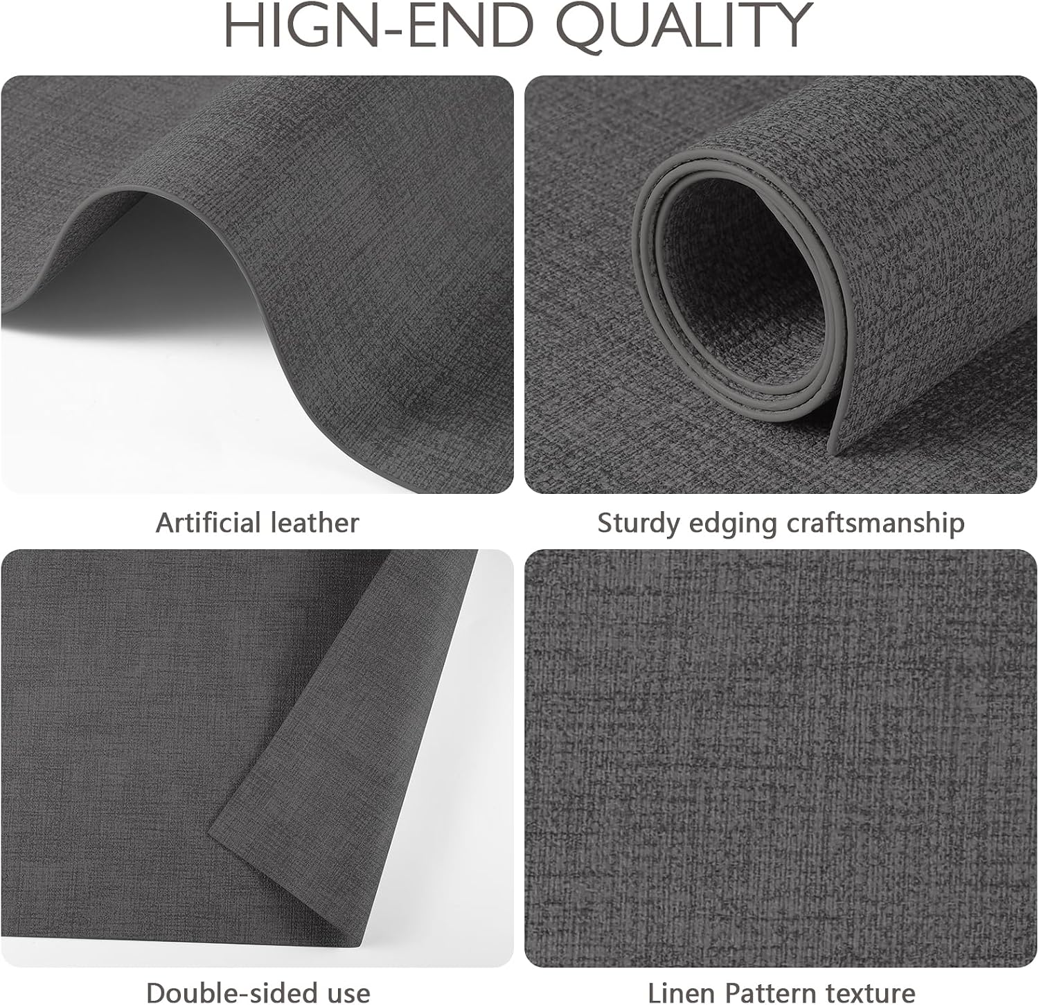 Faux Leather Placemats Set of 8 Washable PU Table mats for Kitchen Table - Heat Resistant, Waterproof, Easy Clean, Anti