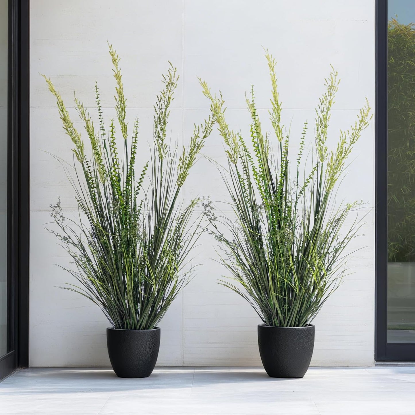 Faux Plastic plantas Synthetic Pampas Grass Indoor Outdoor Realistic Floor / 4FT / Green / Set of 2
