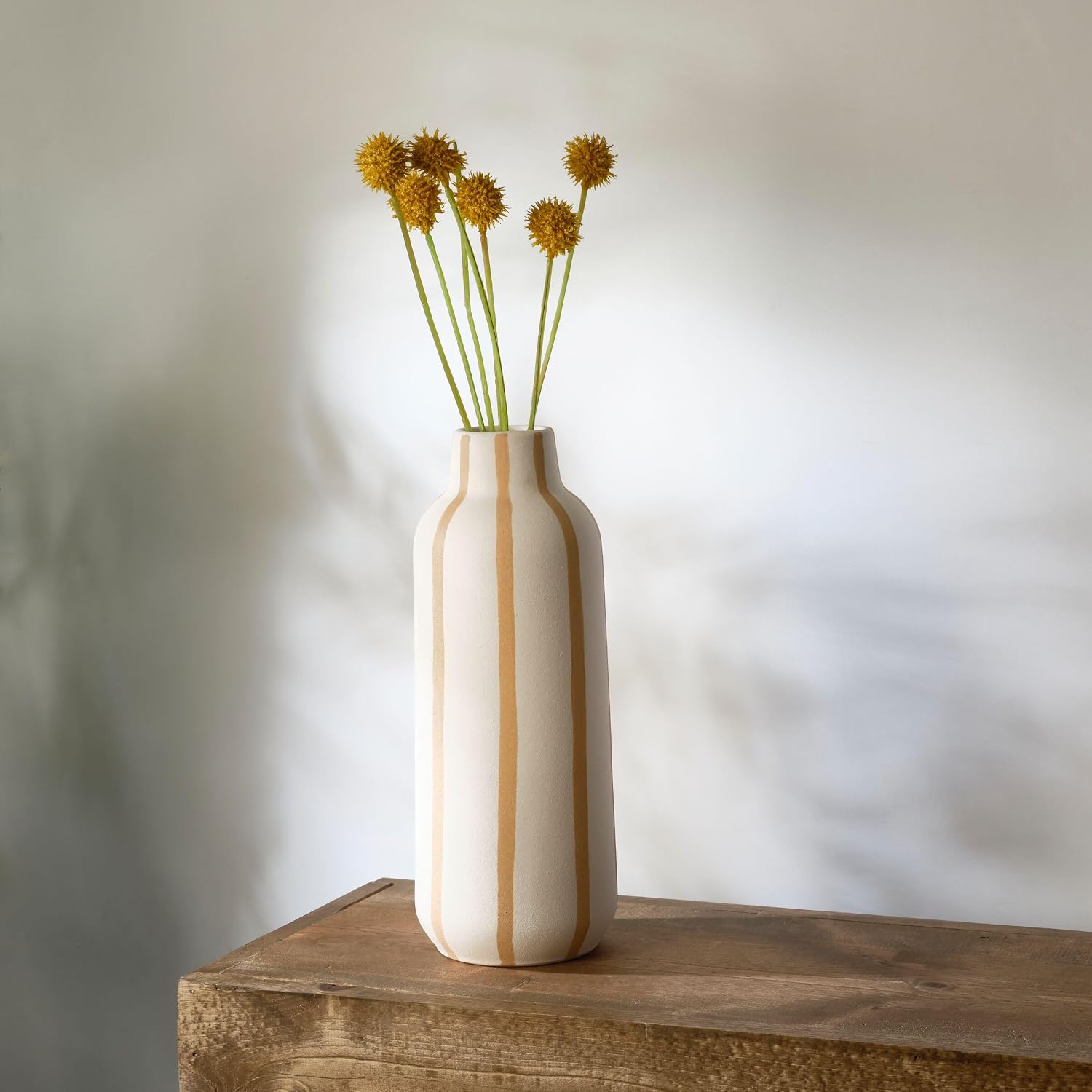 Tall Ceramic Vase / Multicolored / 13 Inch