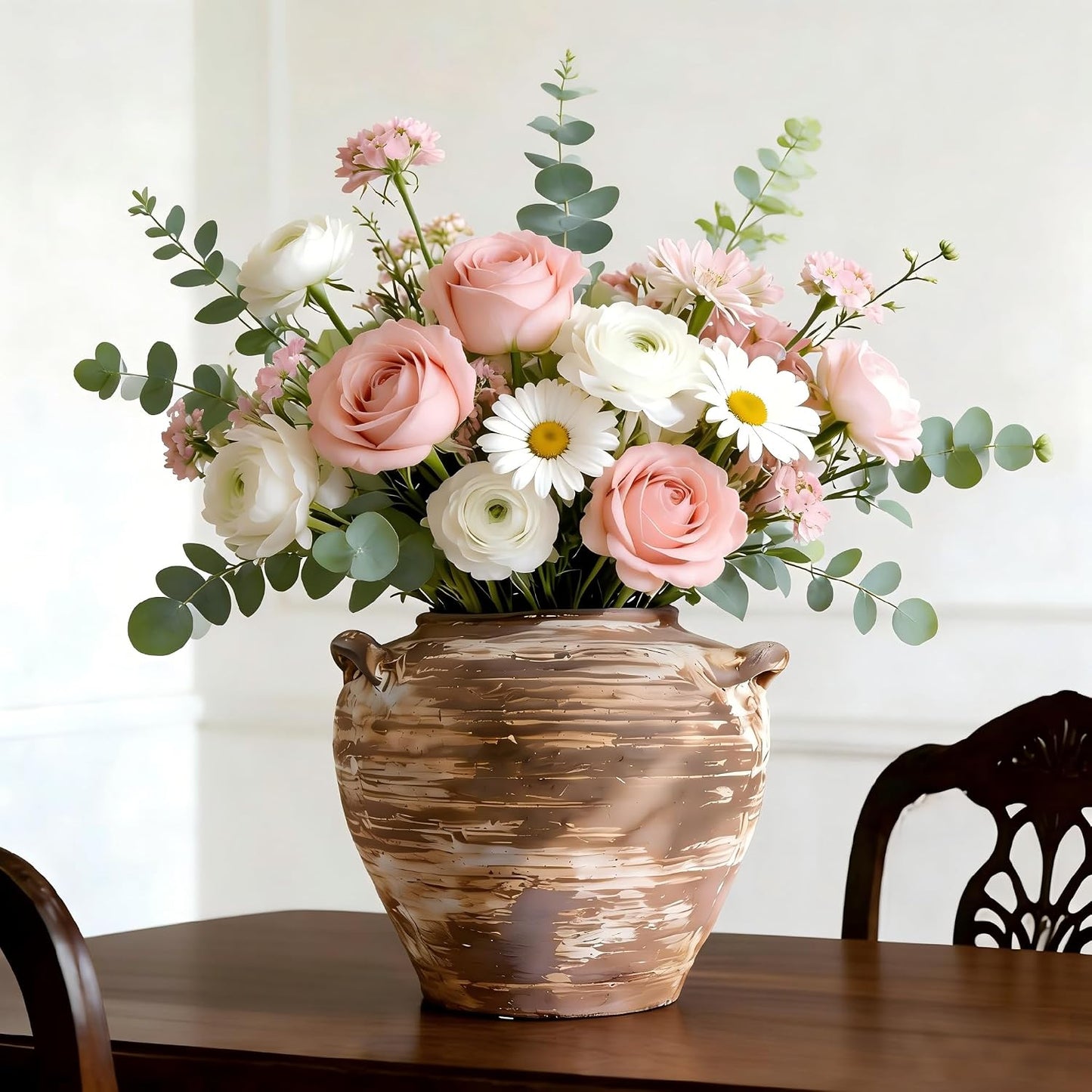 Large Ceramic Vase Rustic Farmhouse Vase / 7 Inch-retro / 7 Inch