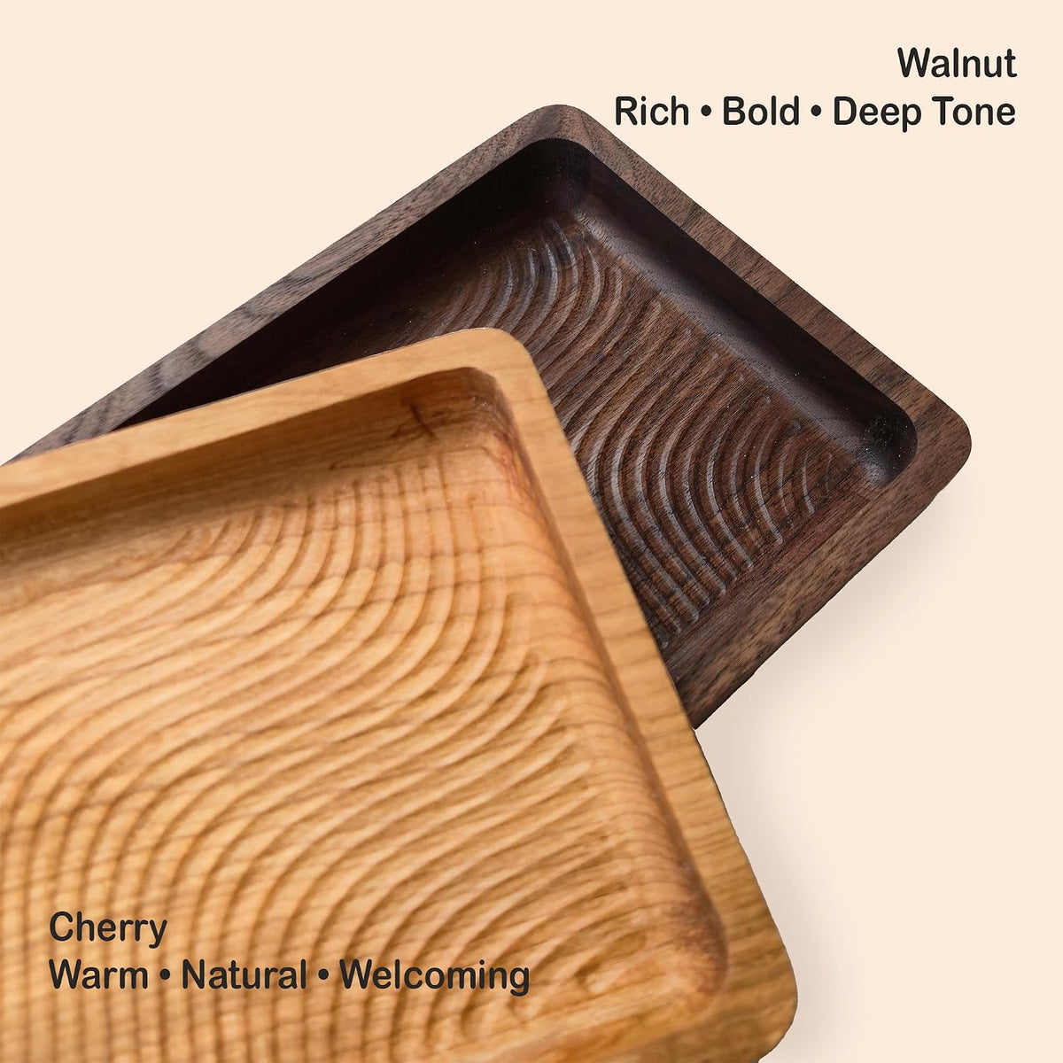 SRCraft Cherry Valet Tray for Men and Women, Wooden Catchall Organizer | Solid cherry wood valet tray for keys, wallet