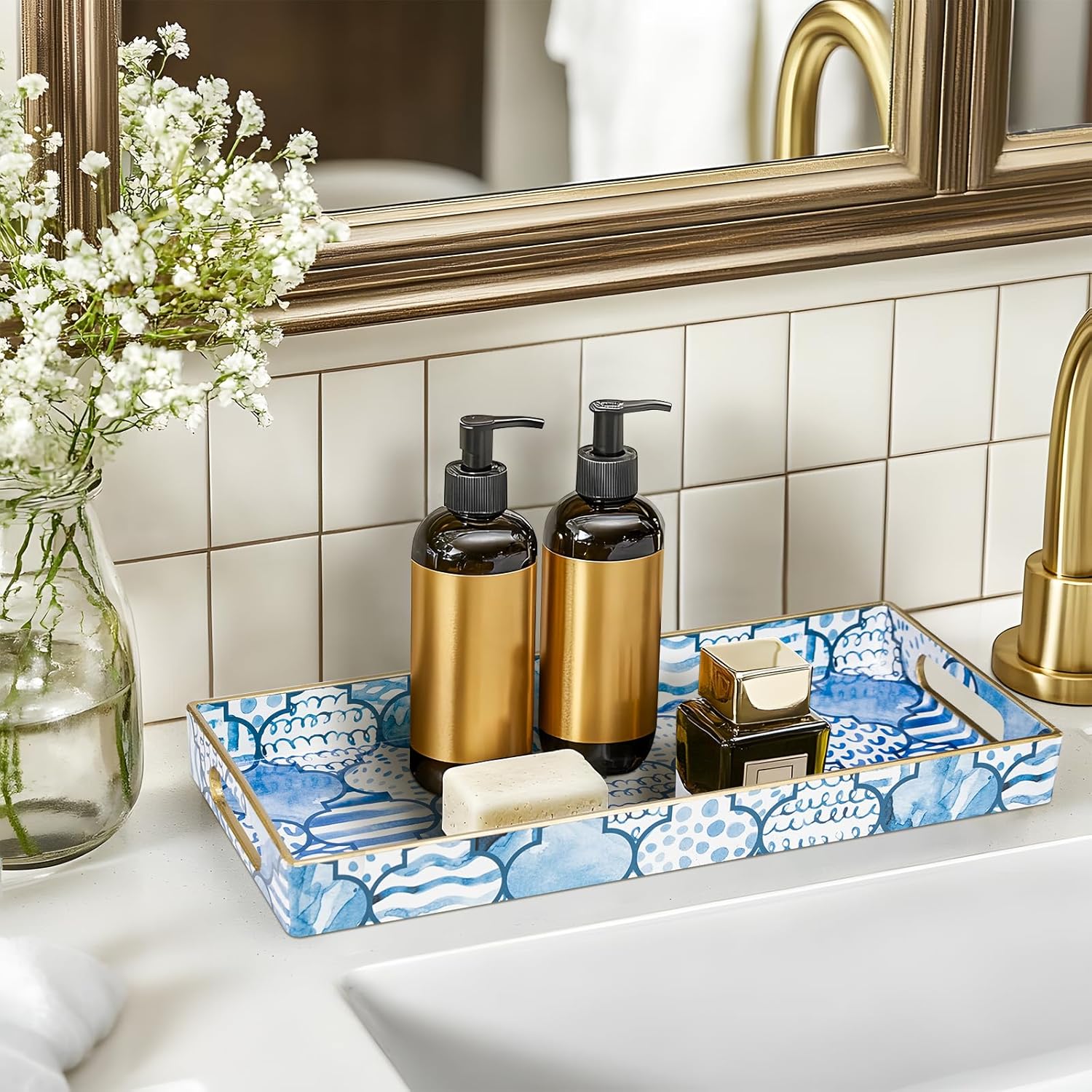 Decorative Trays / Plastic Vanity Tray / Bohemian-1