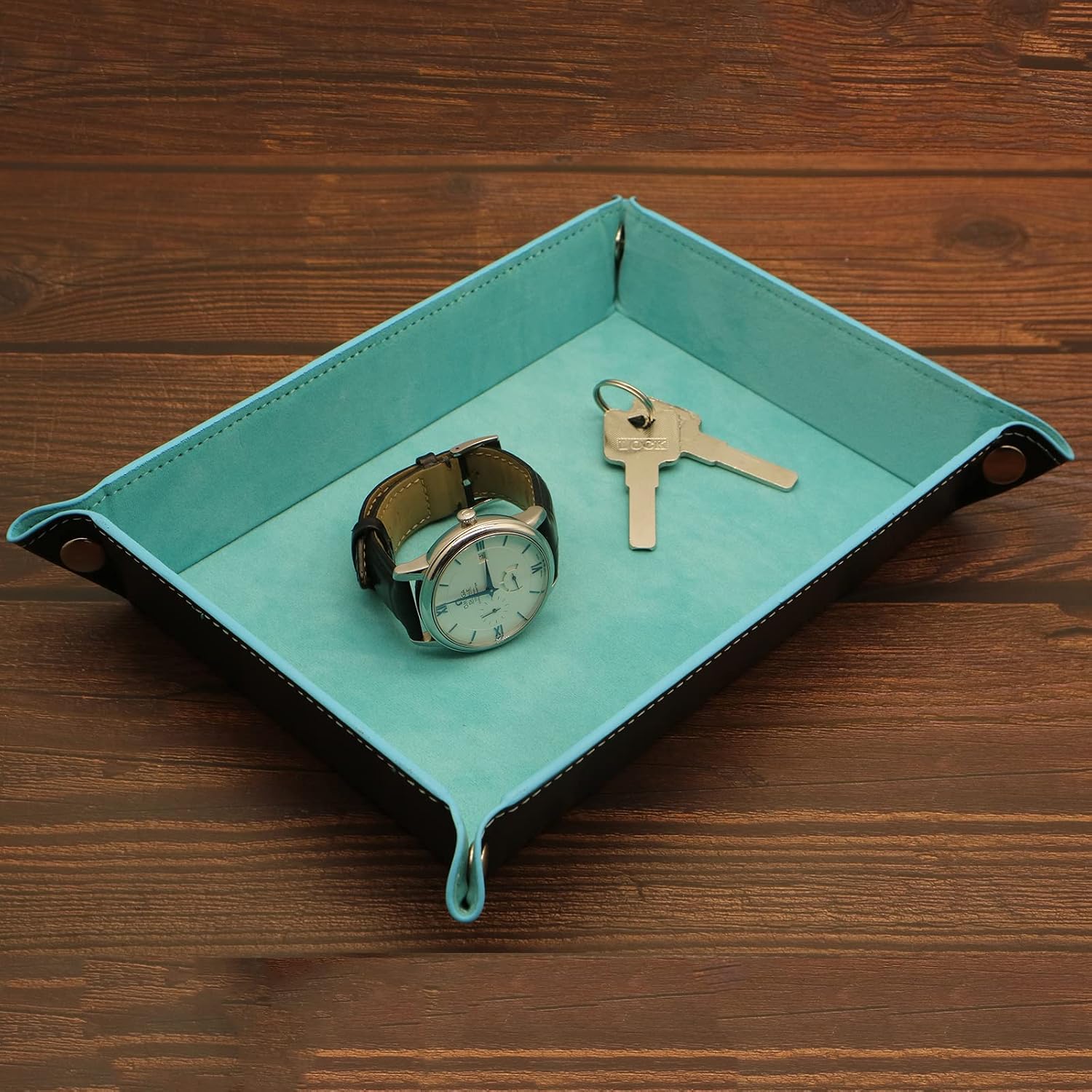 Valet Organizer / Catchall Tray for Jewelry / Light Blue