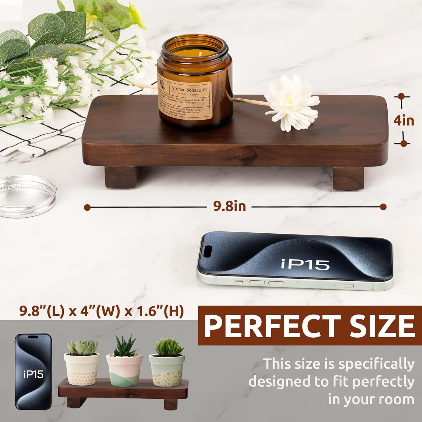 Wooden Soap Stand / Dark Brown / 9.8 x 4