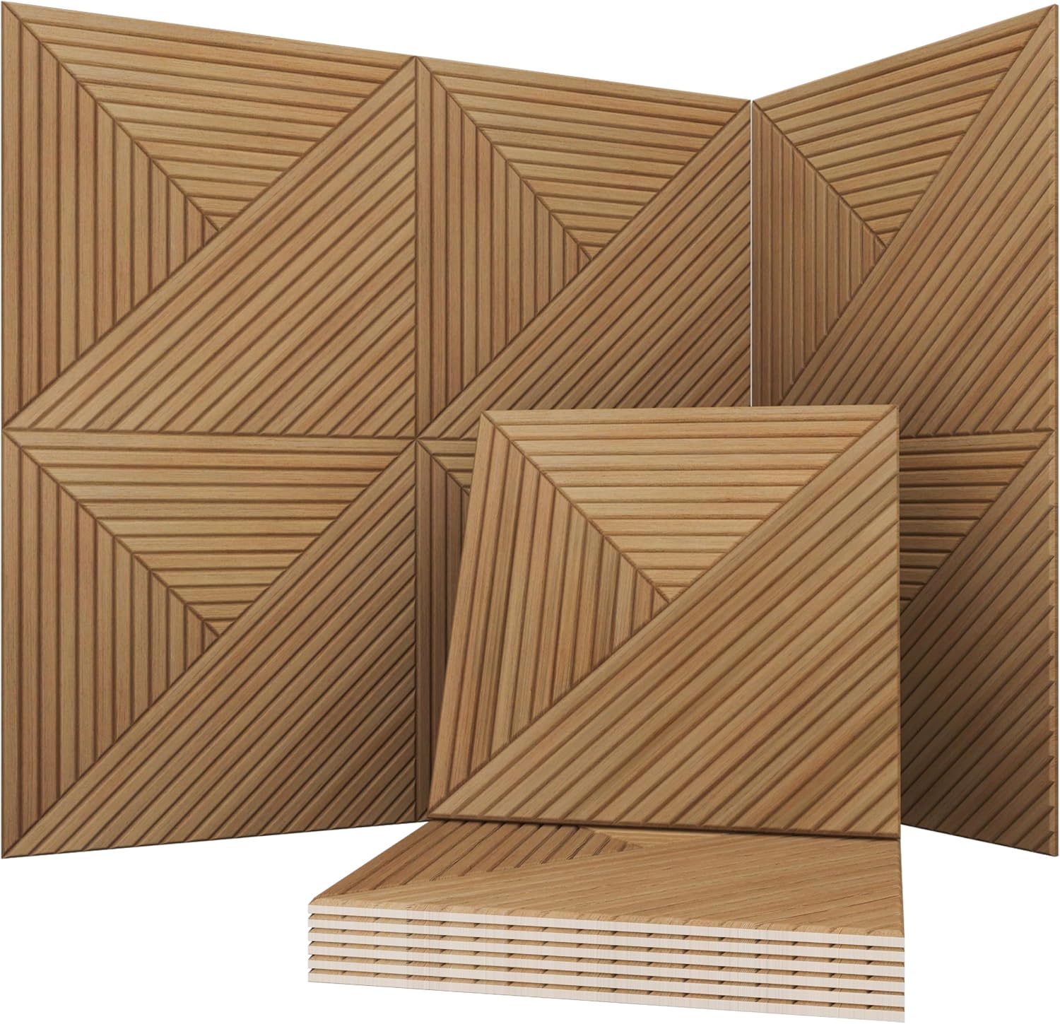 Fluxynara 6-Pack Large Felt Bulletin Board, Natural Oak Pyramid