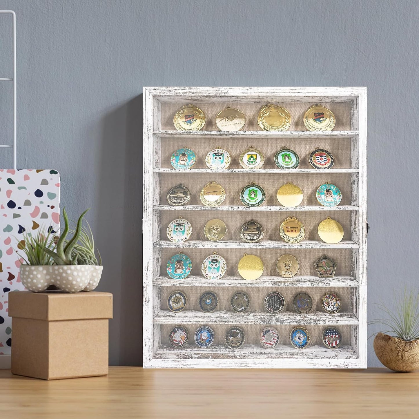 FramePro Shadow Box Frame Display Case 16x20 with Removable Shelves, Deep Memory Box Trinket Knick Knack Shelf Cabinet