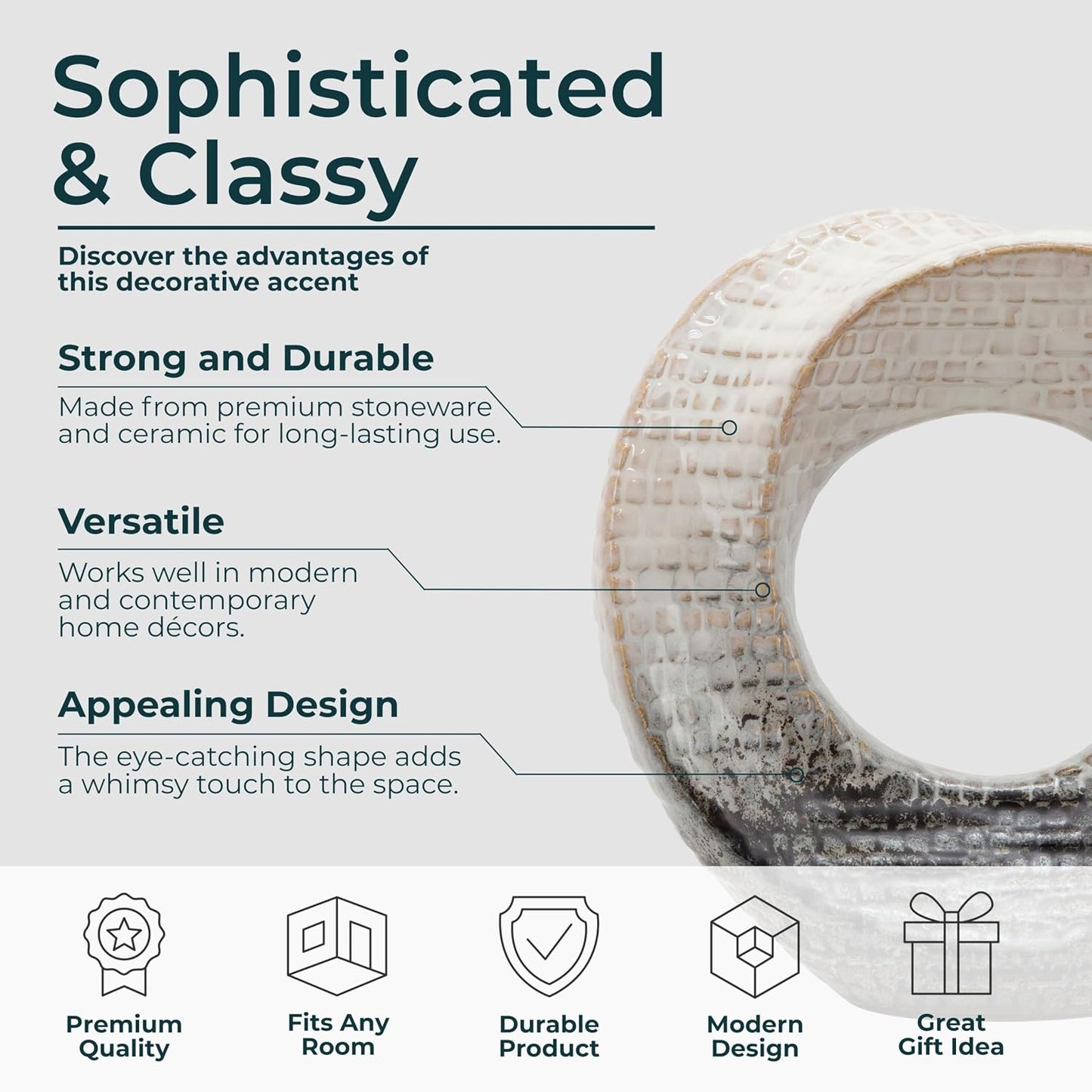Ceramic Decorative Sculpture / Stoneware Table Accent