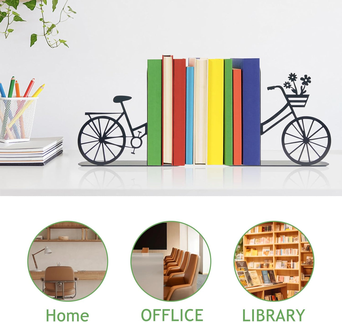 Bicycle Bookends Metal Bike Decor Bicycle Book Ends
