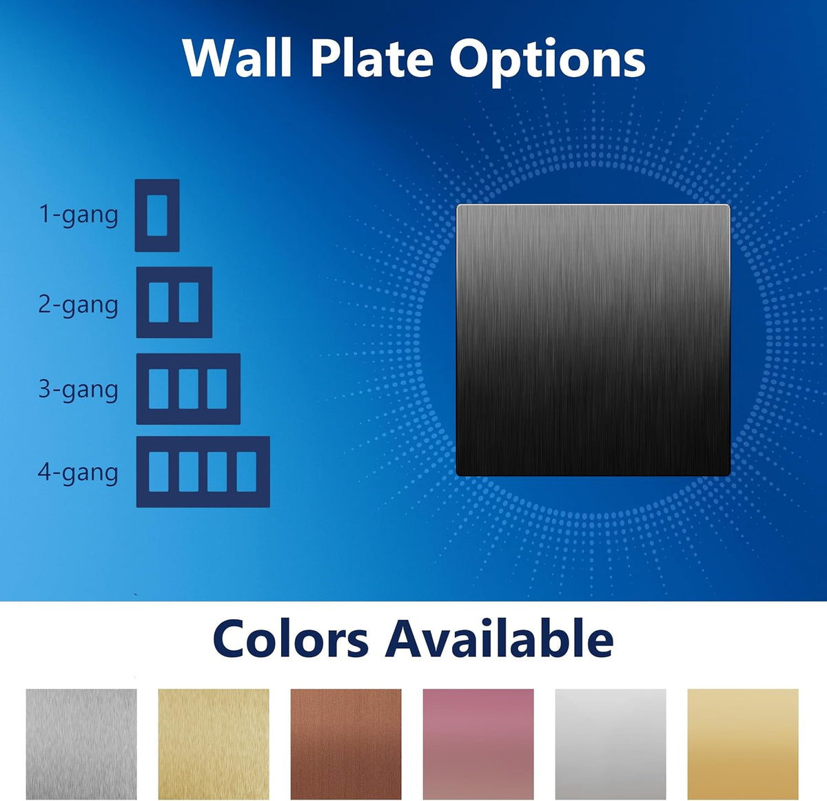 LIDER Double Blank Screwless Metal-Surface Wall Plate, Stainless Steel | Mid-Size 2-Gang 4.88” X 4.92”, Temperature And