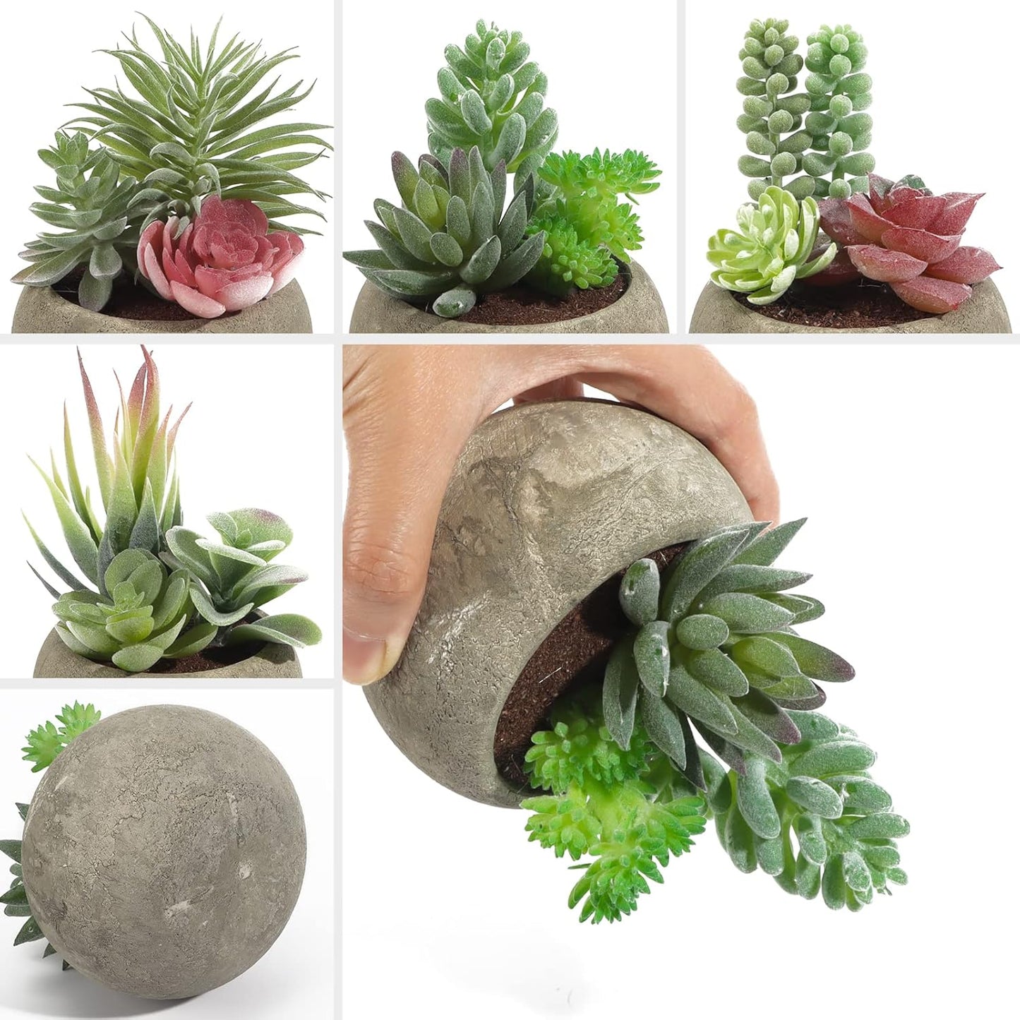 Succulents Plants Artificial / Type2 / Set of 4