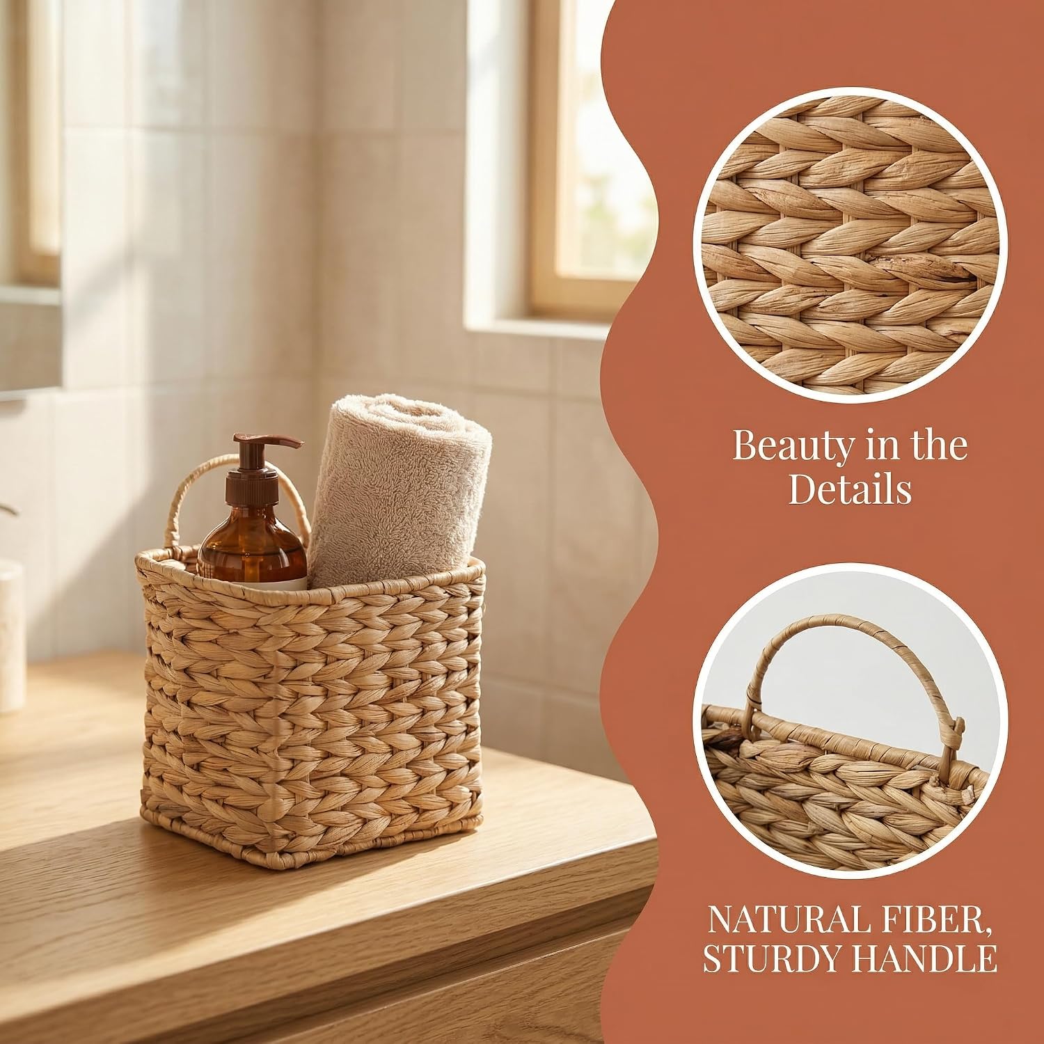 Woven Hanging Basket / 9.06 x 6.30 x 8.66 / Set of 2