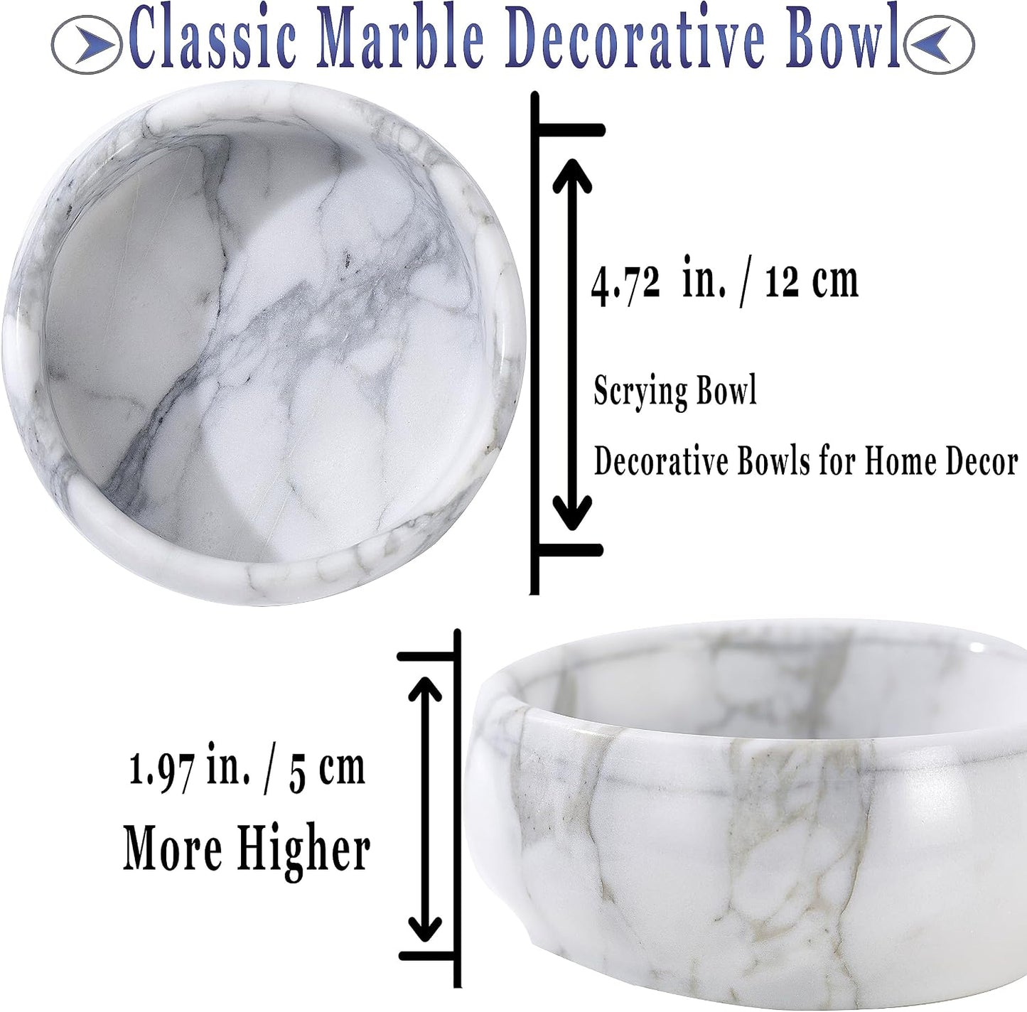 Coffee Tables Centerpiece / White Marble / 4.72 Inch
