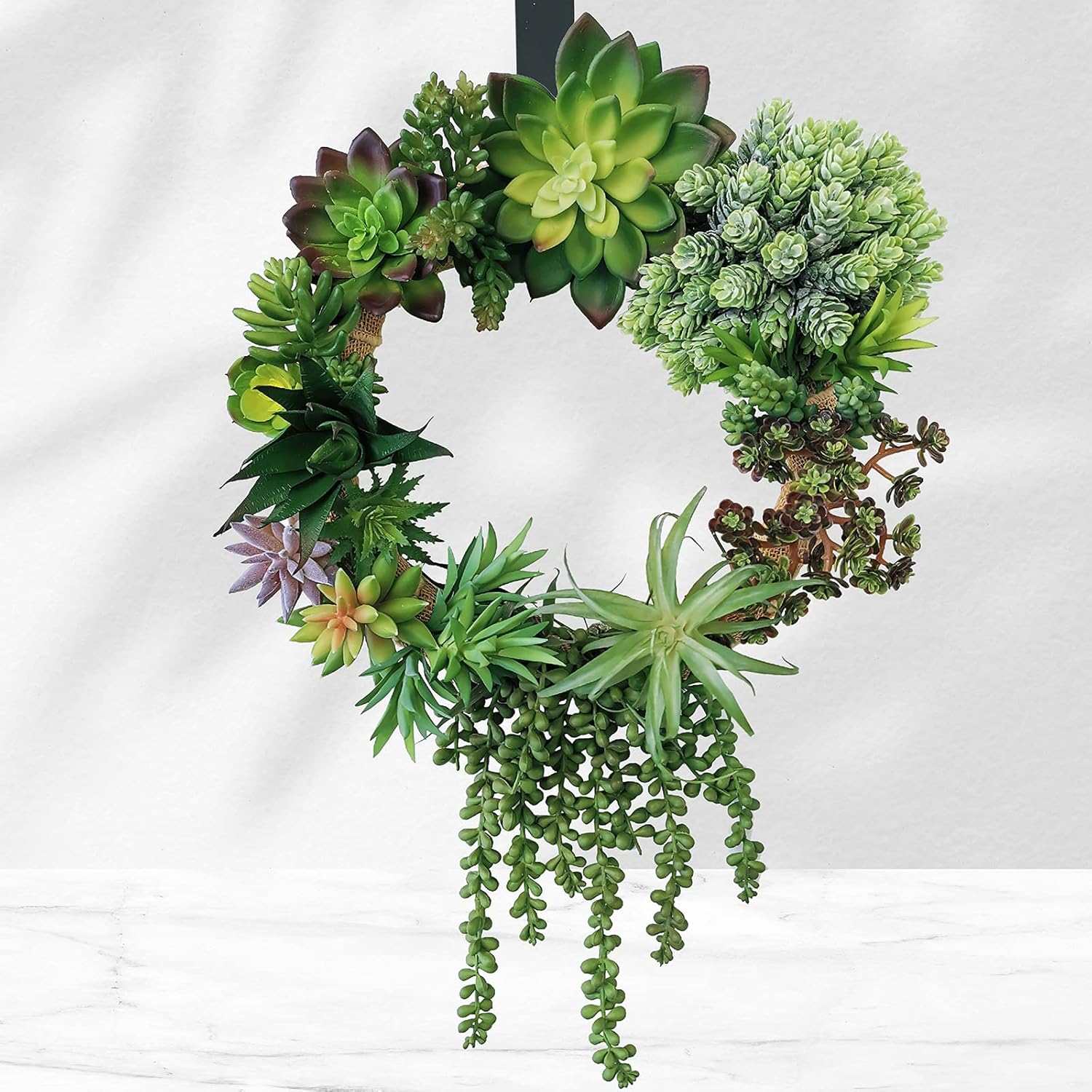 Assorted Artificial Succulents Plants Unpotted Small Hanging Succulent Aloe Fake / Green / Set of 19