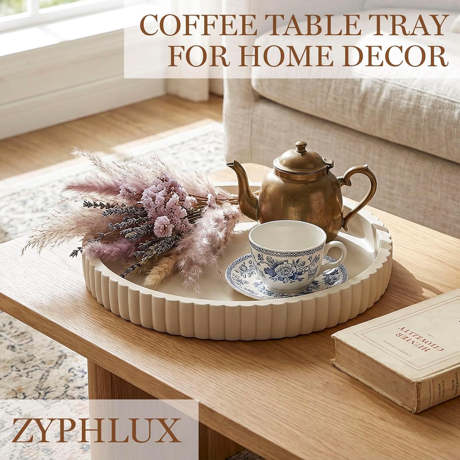 Round Decorative Trays & Coffee Table Tray / 11 Inch
