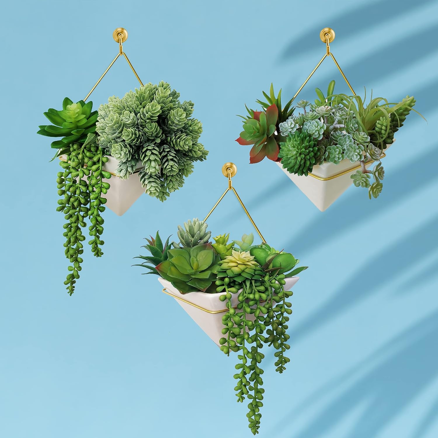Assorted Artificial Succulents Plants Unpotted Small Aloe Hops Cactus String / Green / Set of 19