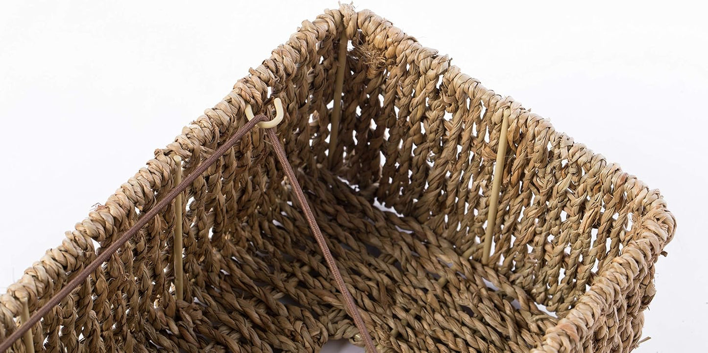 Woven Seagrass Wicker Rectangular Tissue Box Cover Holder / Rectangle / Natural