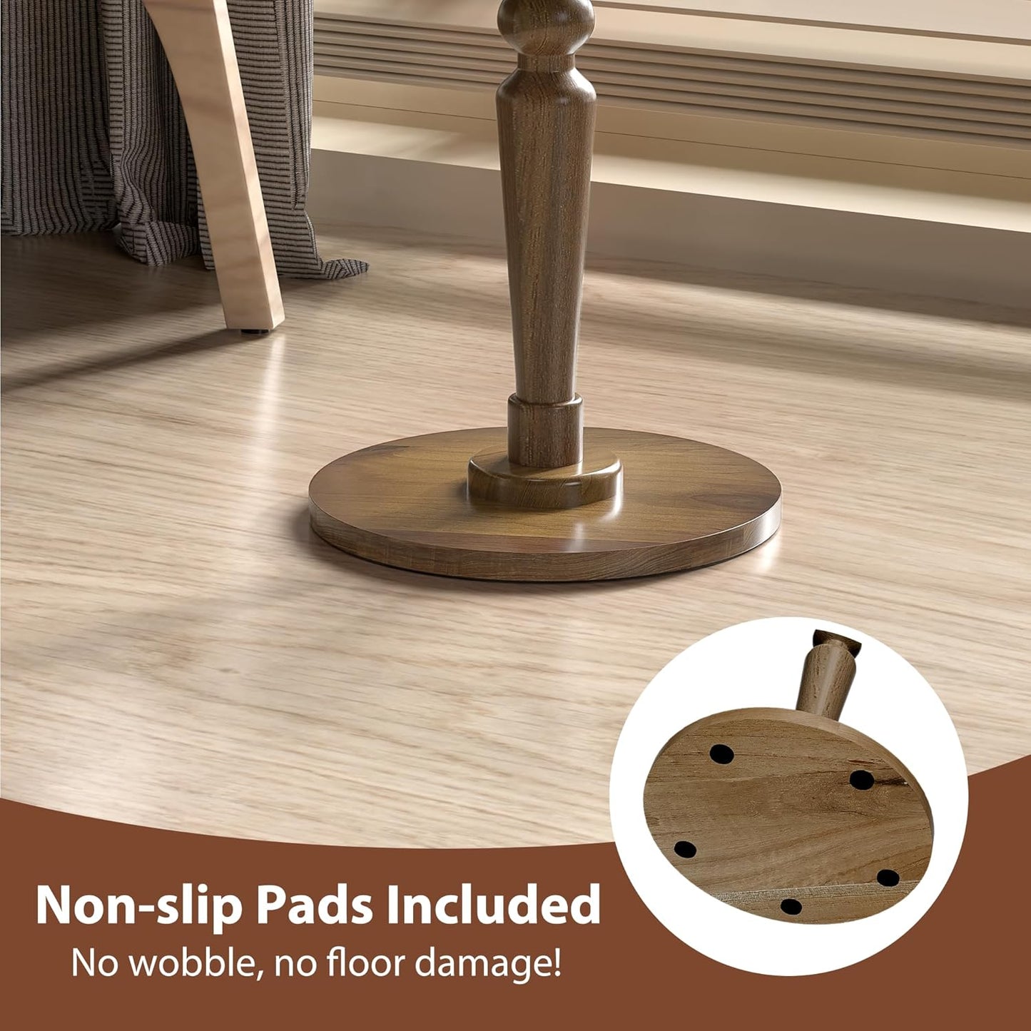 Wood Side Table End Table / Walnut Brown
