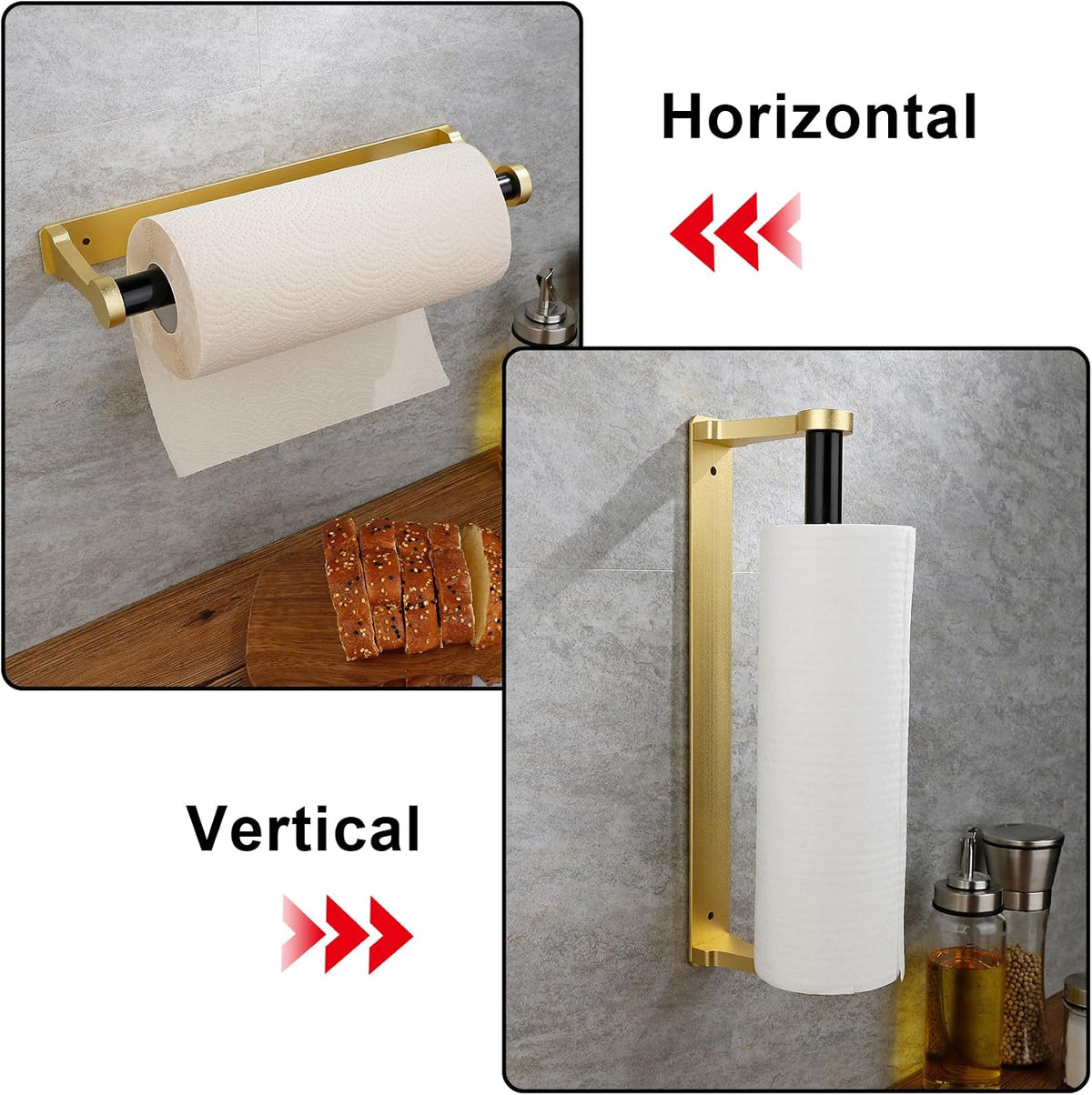 MONEER Paper Towel Holder Under Cabinet, Paper Towel Holder, Aluminum Alloy Kitchen Towel Holders, Self Adhesive