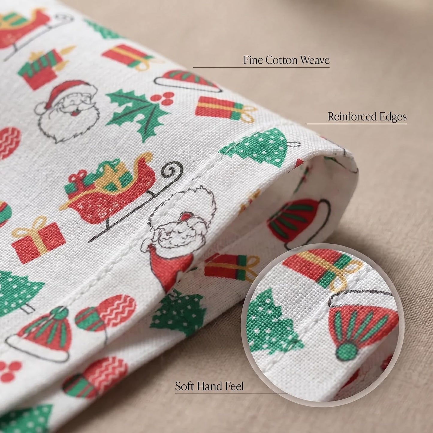 Urban Villa Cloth Napkins Cotton 20x20 (Set of 12) Xmas Print