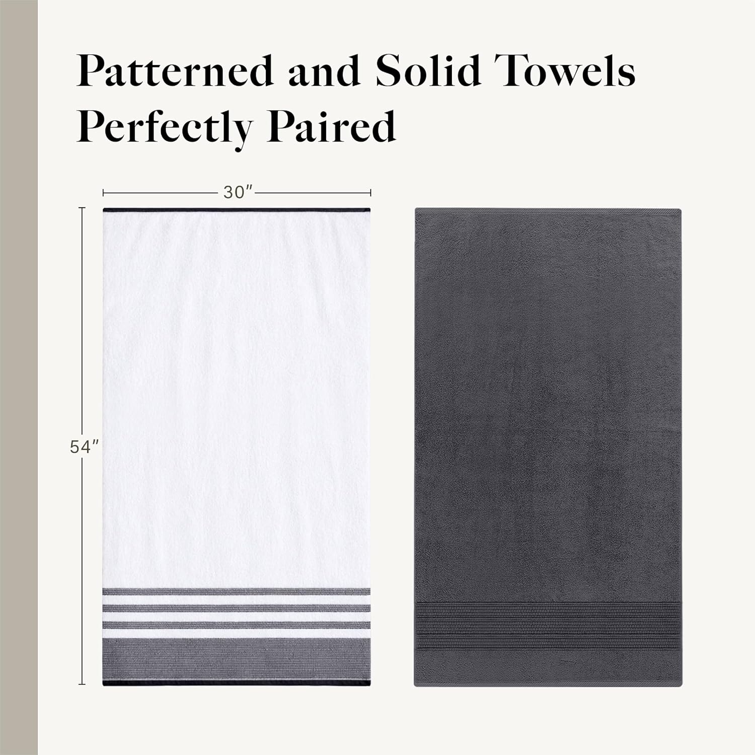 Modern Threads 6 Piece Bath Towel Set – Bathroom Towel Set with 2 Bath Towels, 2 Hand Towels & 2 Washcloths – 100%