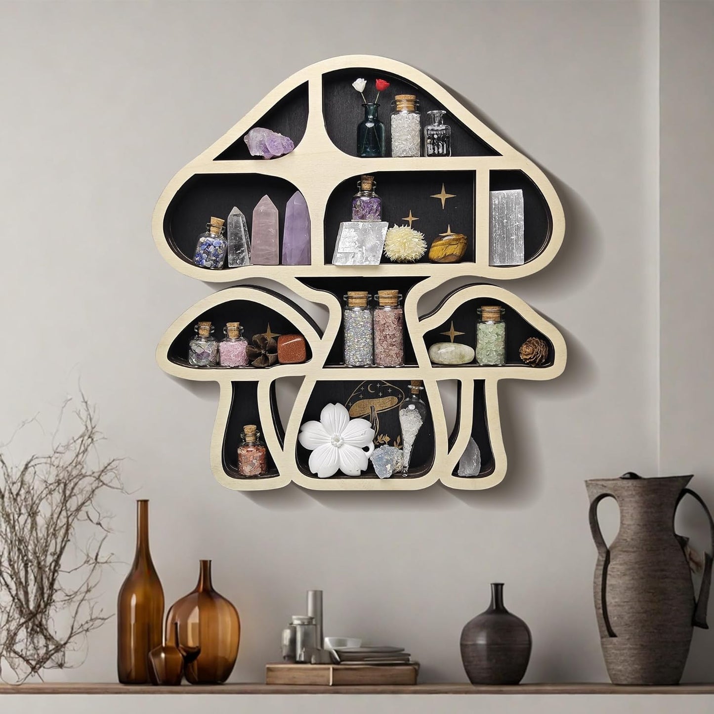 Mushroom Decor Floating Shelves / 3 Mushrooms